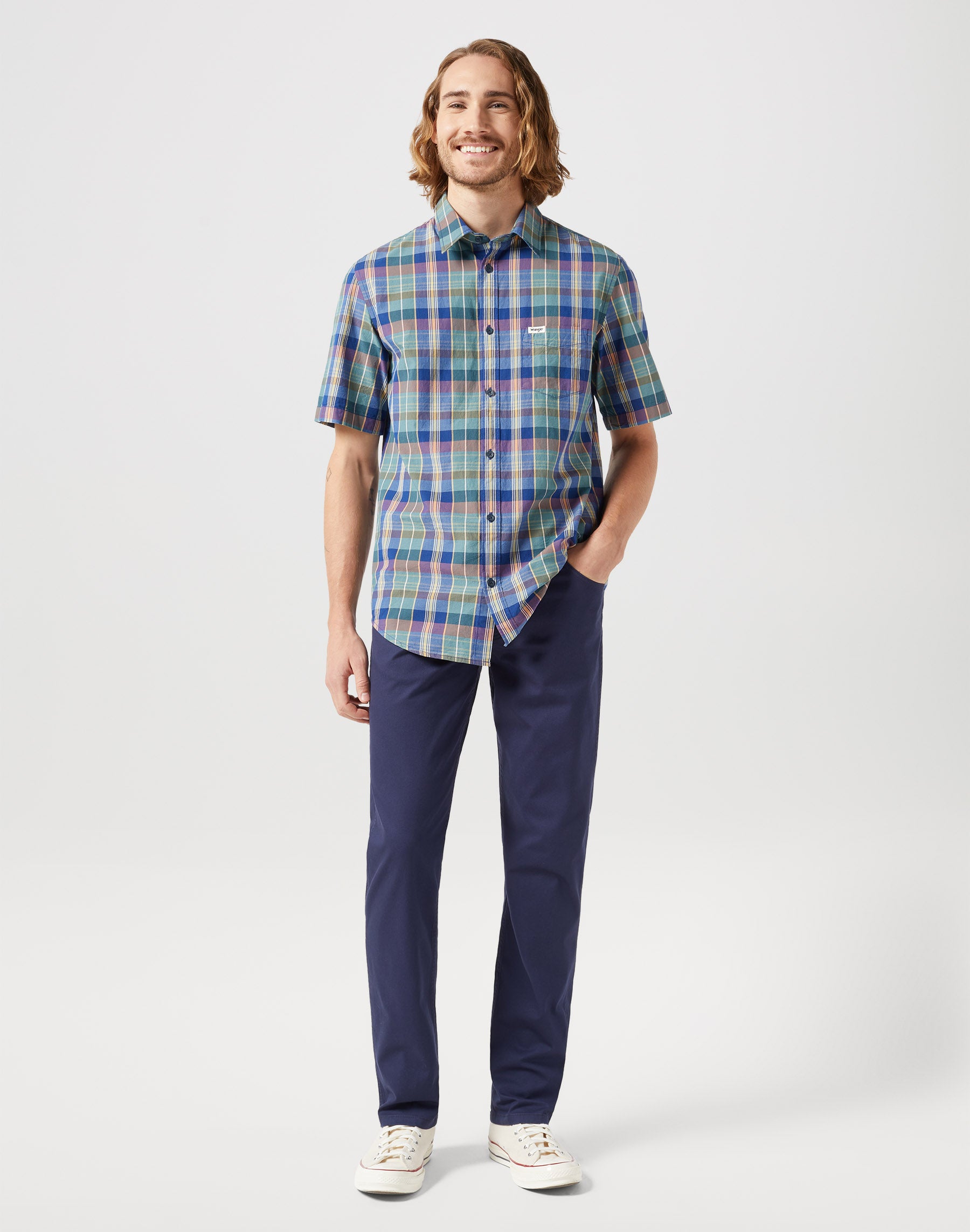 Pantaloni Greensboro Low Stretch in Dark Navy Wrangler   