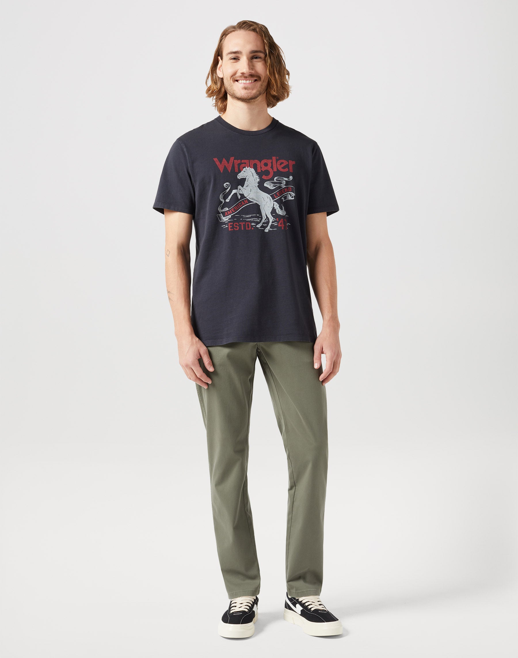 Pantaloni Texas Slim Low Stretch in Dusty Olive Wrangler   