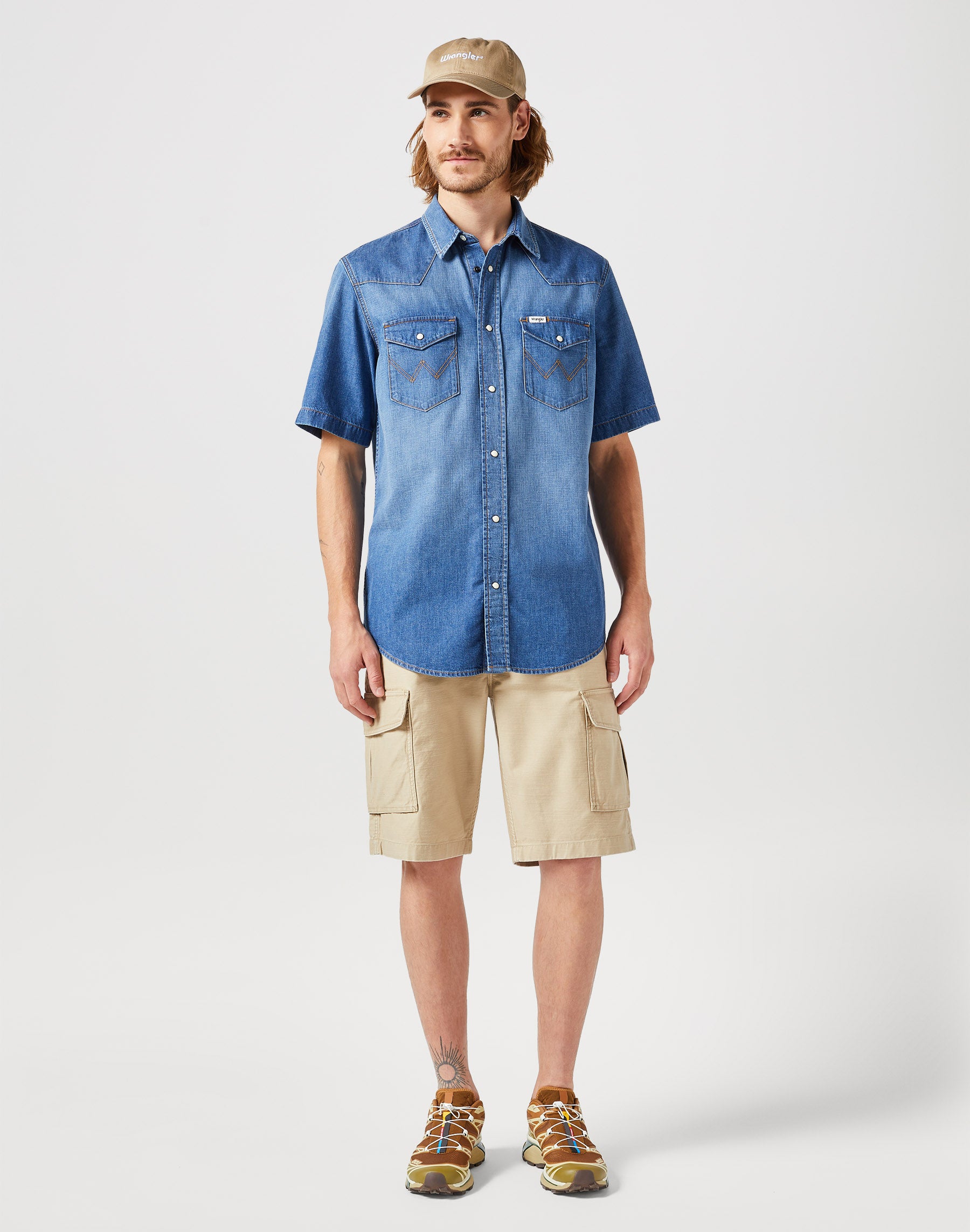 Pantaloncini Casey Cargo in Saddle Shorts Wrangler   