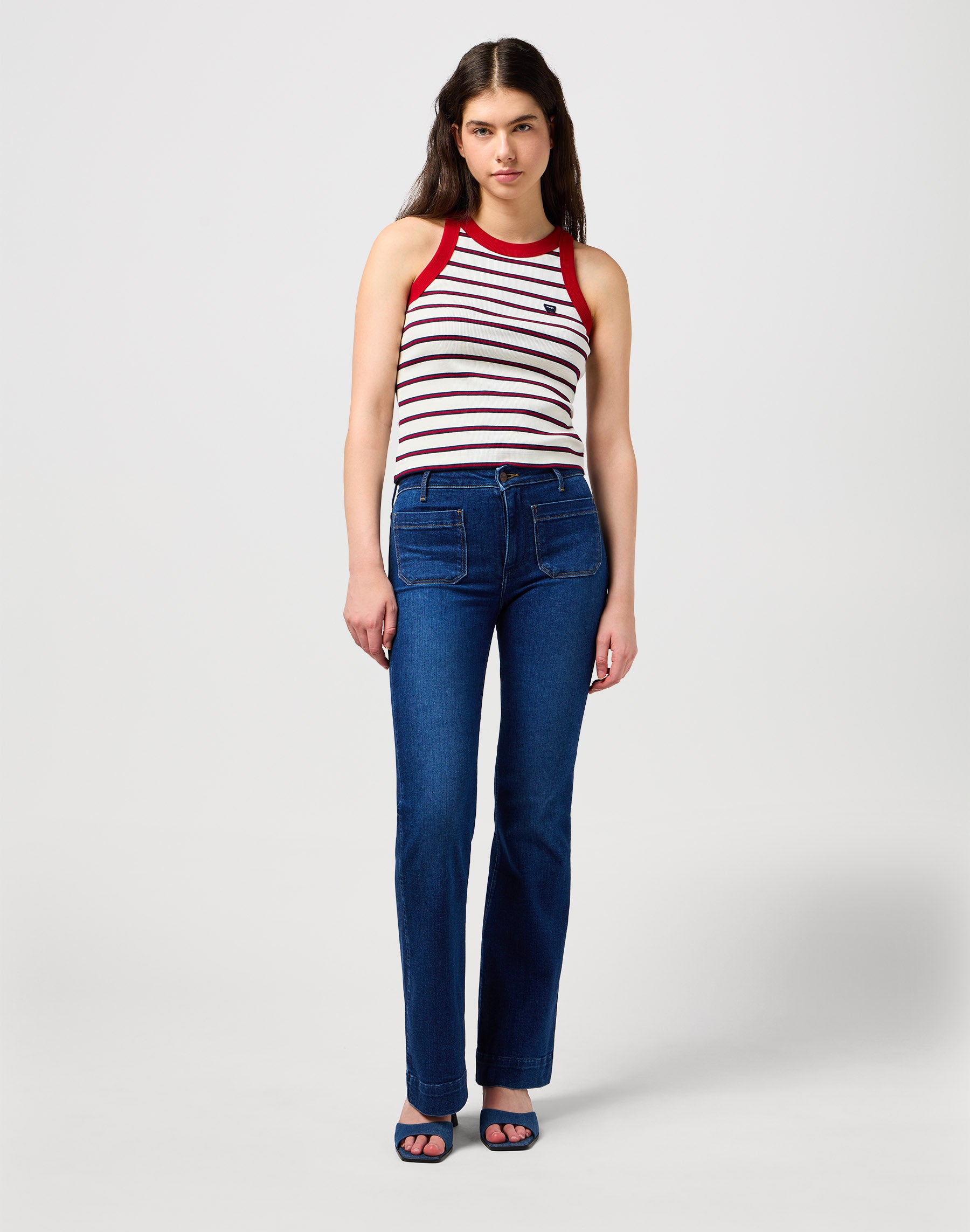 Jeans Flare in lavaggio scuro Wrangler