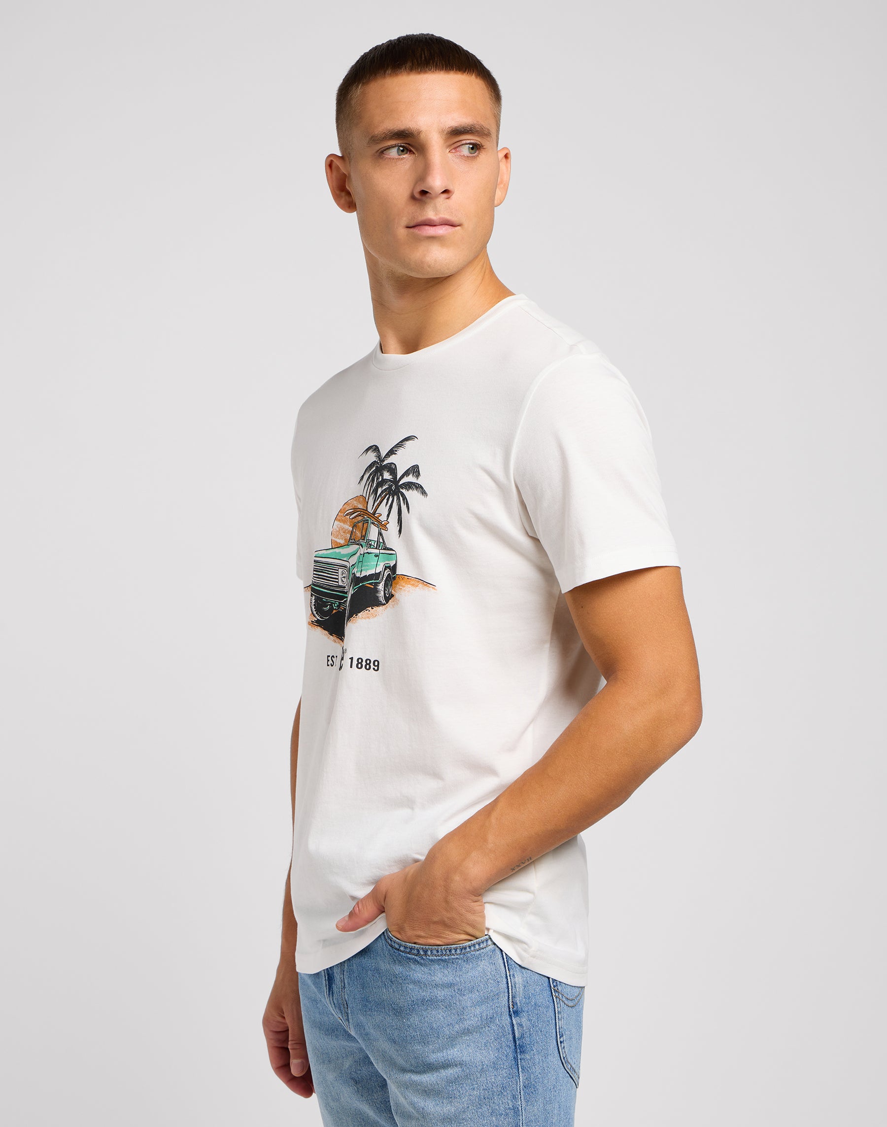 T-shirt grafica in ecru T-shirt Lee   