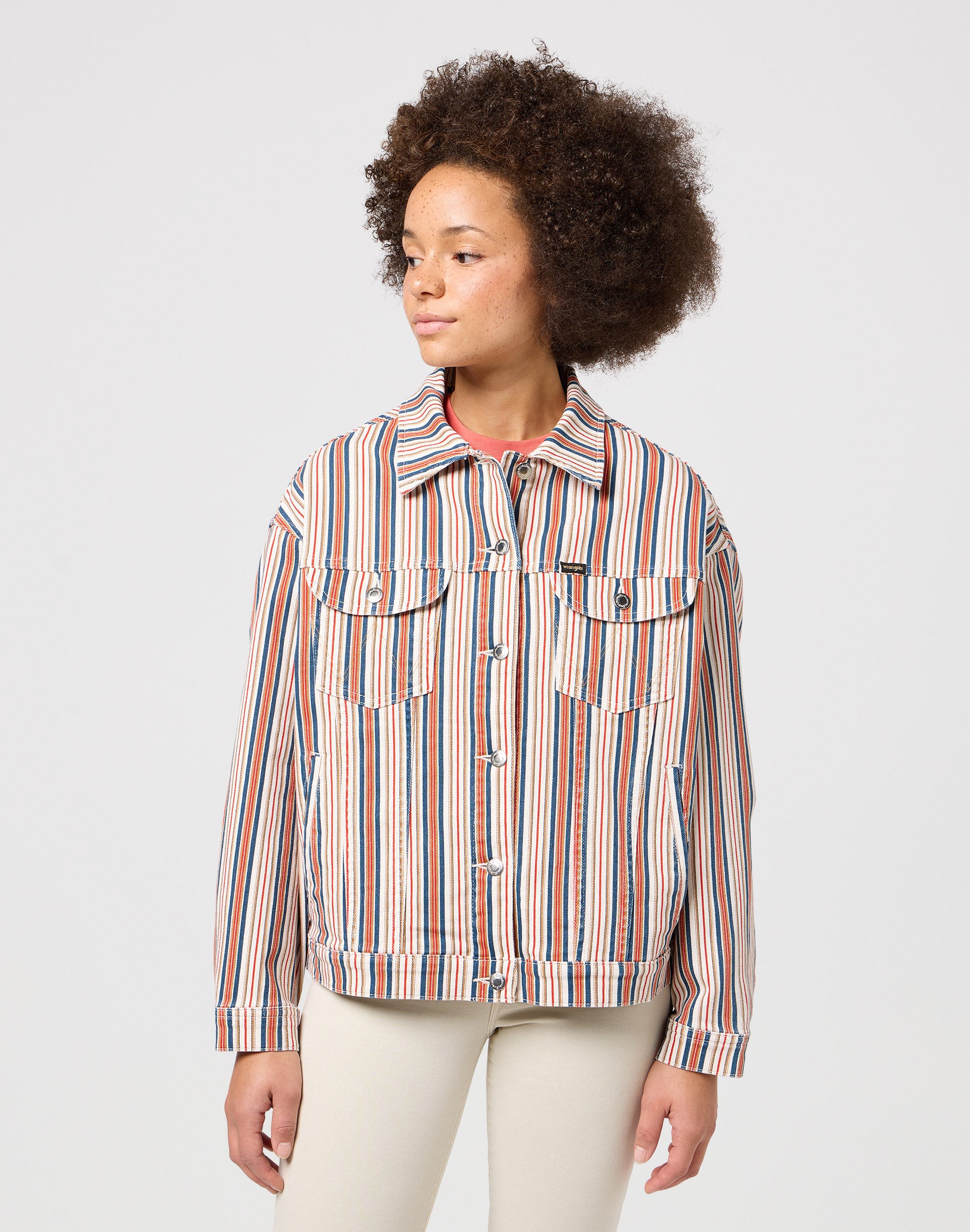 Giacca Girlfriend in Americana Stripe Giacche Wrangler   