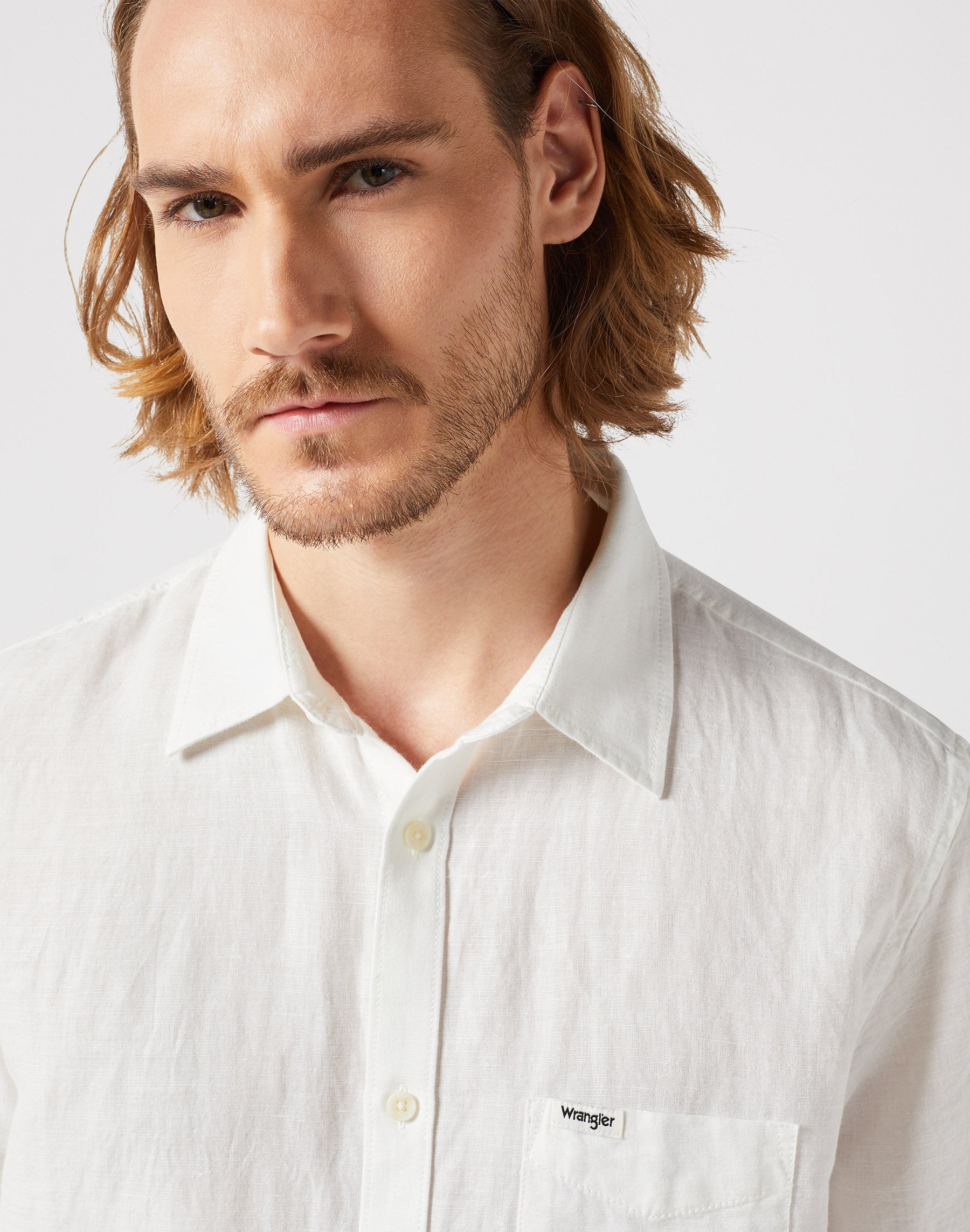 Camicia monotasche in camicie bianche usurate Wrangler   