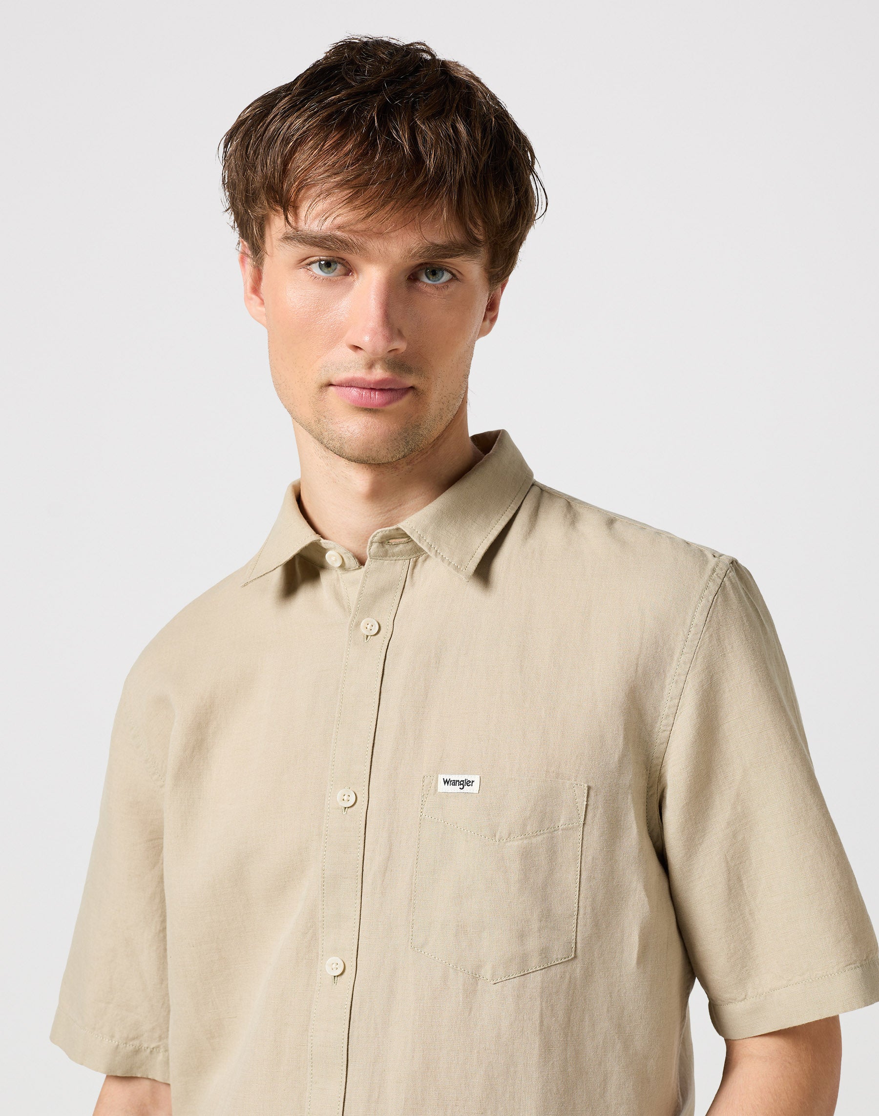 Camicia monotasche in Plaza Taupe Camicie Wrangler   