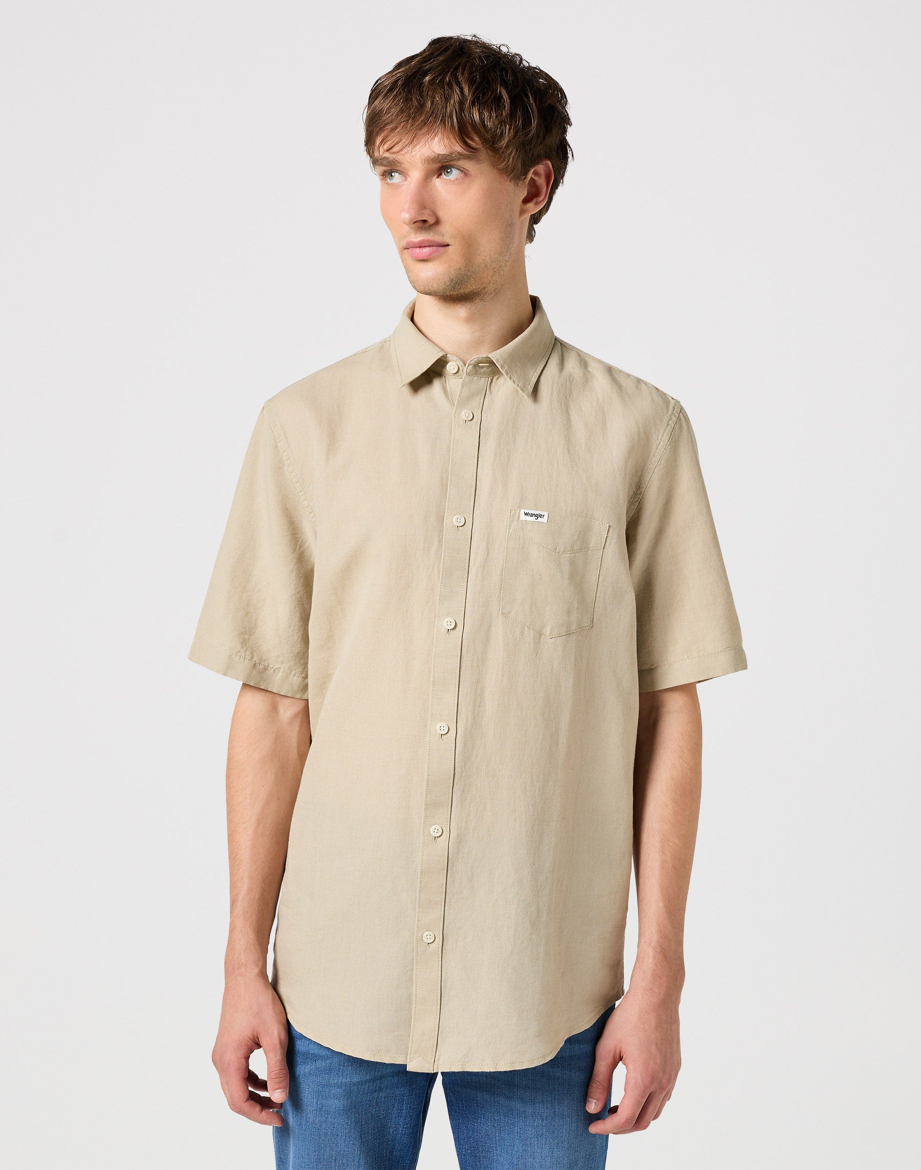 Camicia monotasche in Plaza Taupe Camicie Wrangler   