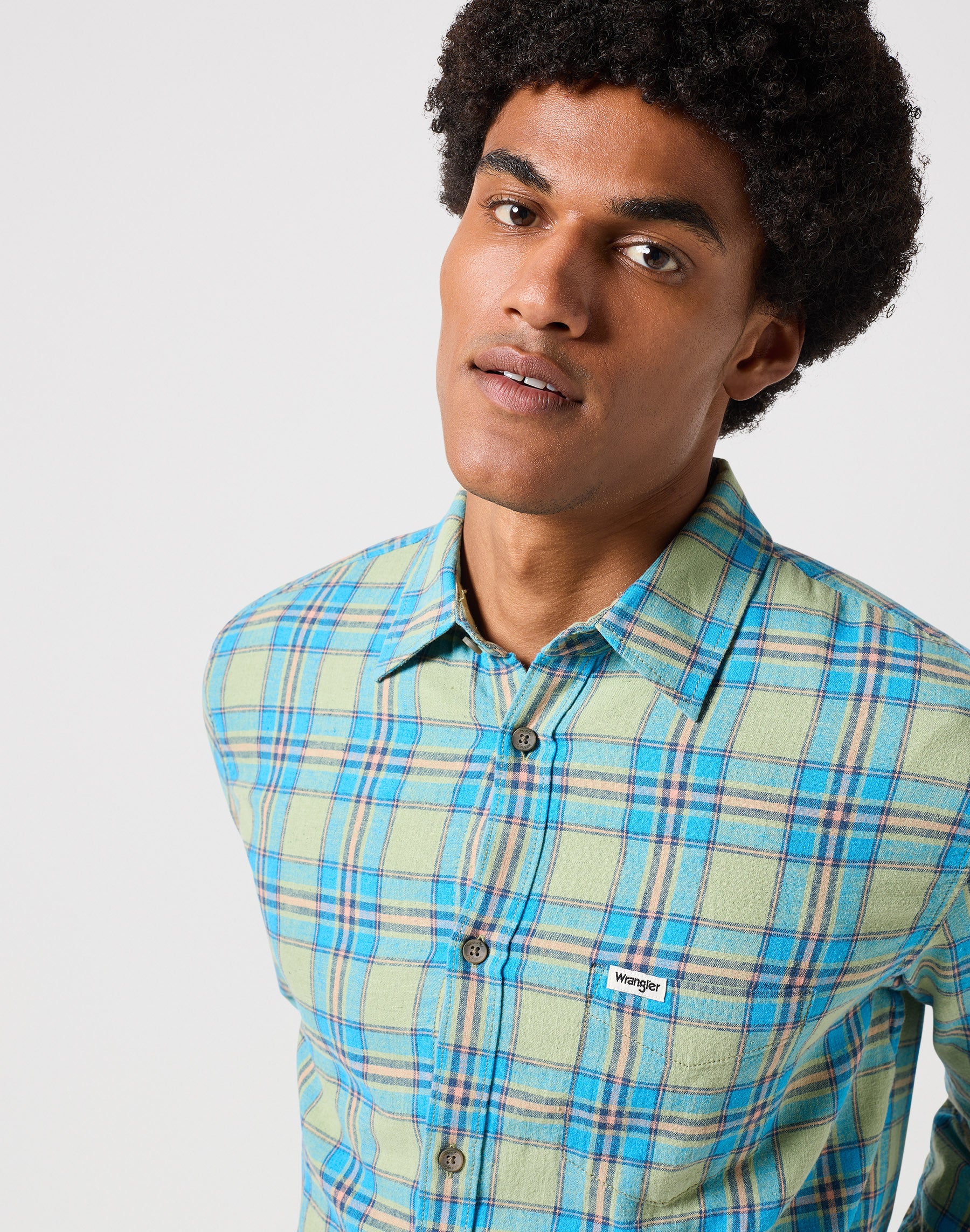 Camicia a manica lunga con un taschino in Reseda Camicie Wrangler   