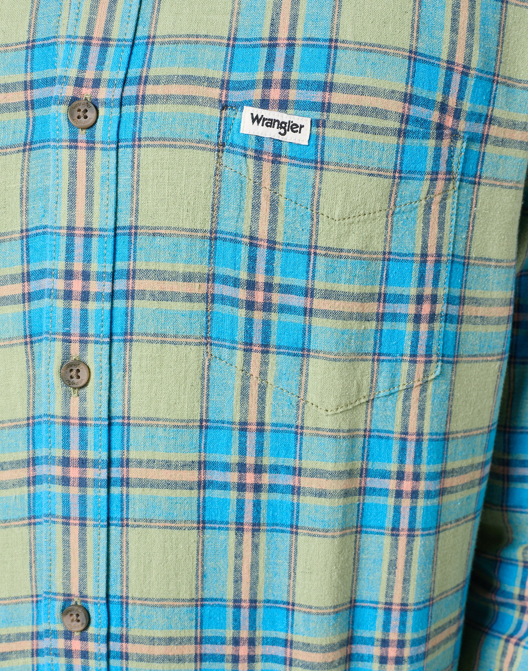 Camicia a manica lunga con un taschino in Reseda Camicie Wrangler   