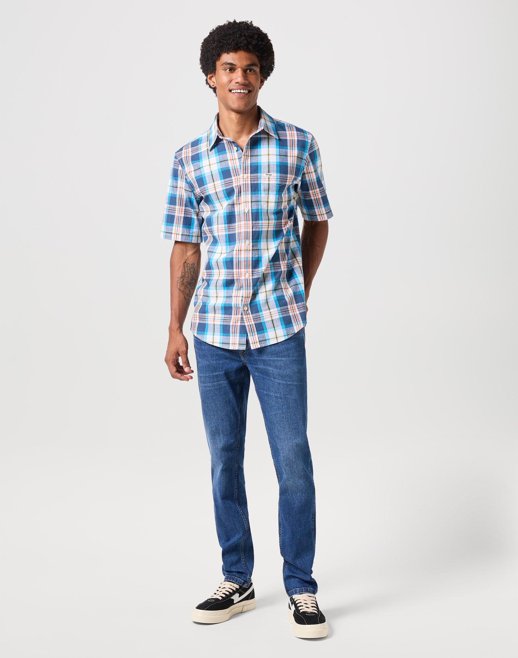 Camicia a manica corta con un solo taschino in Marina Camicie Wrangler   