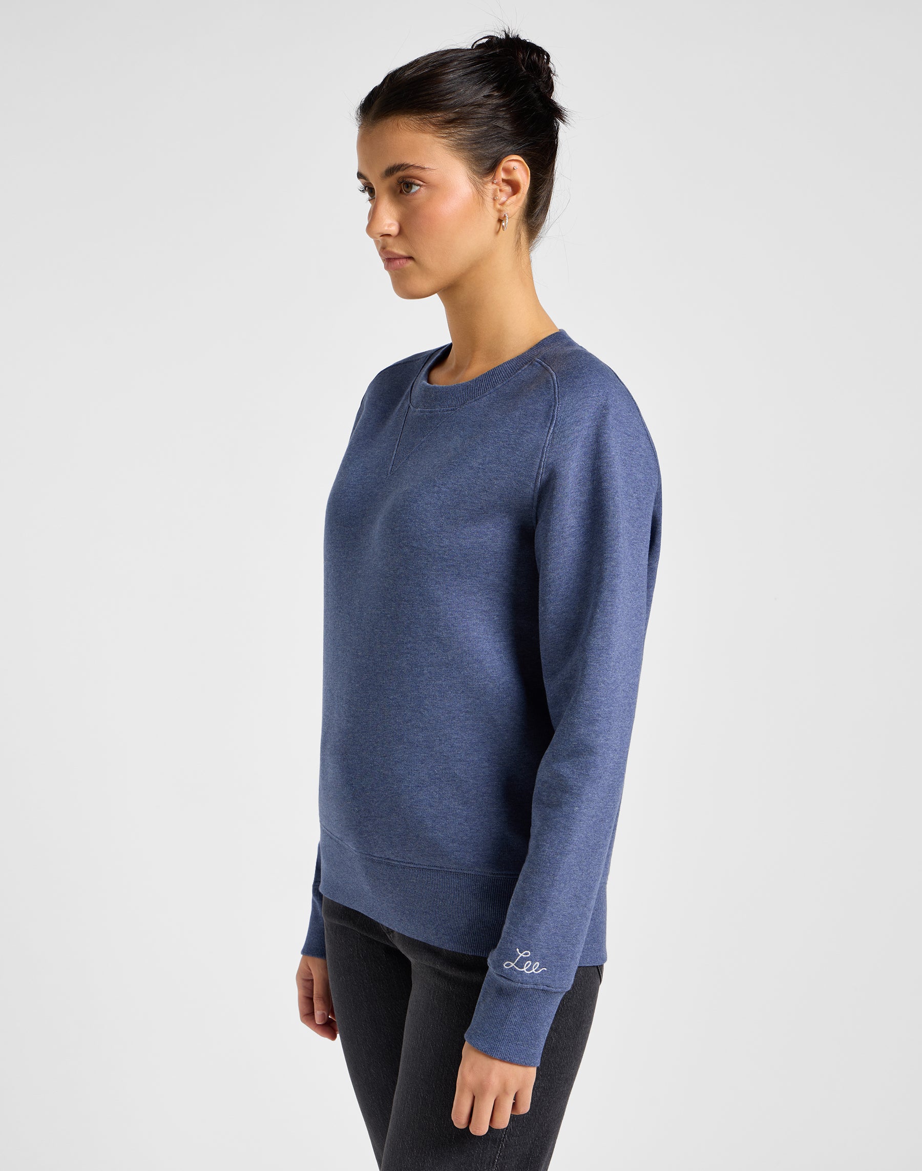 Maglione girocollo Raglan in Mood Indigo Heather Maglioni Lee   