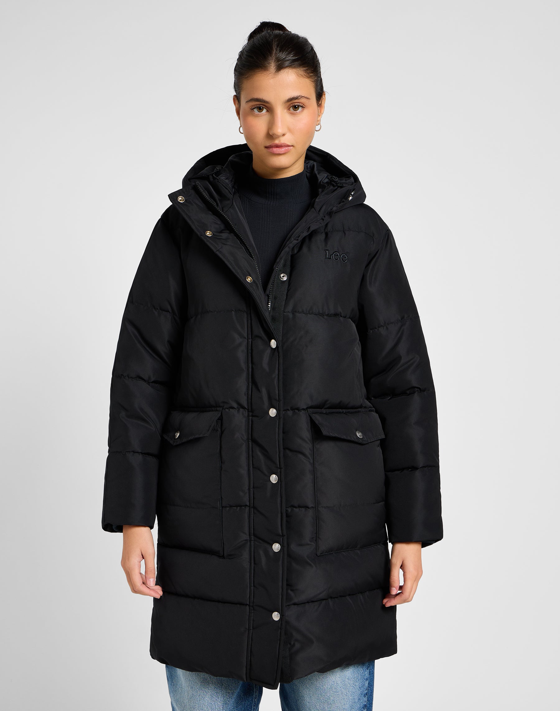 Giacca lunga Puffer in Unionall Black Jackets Lee   