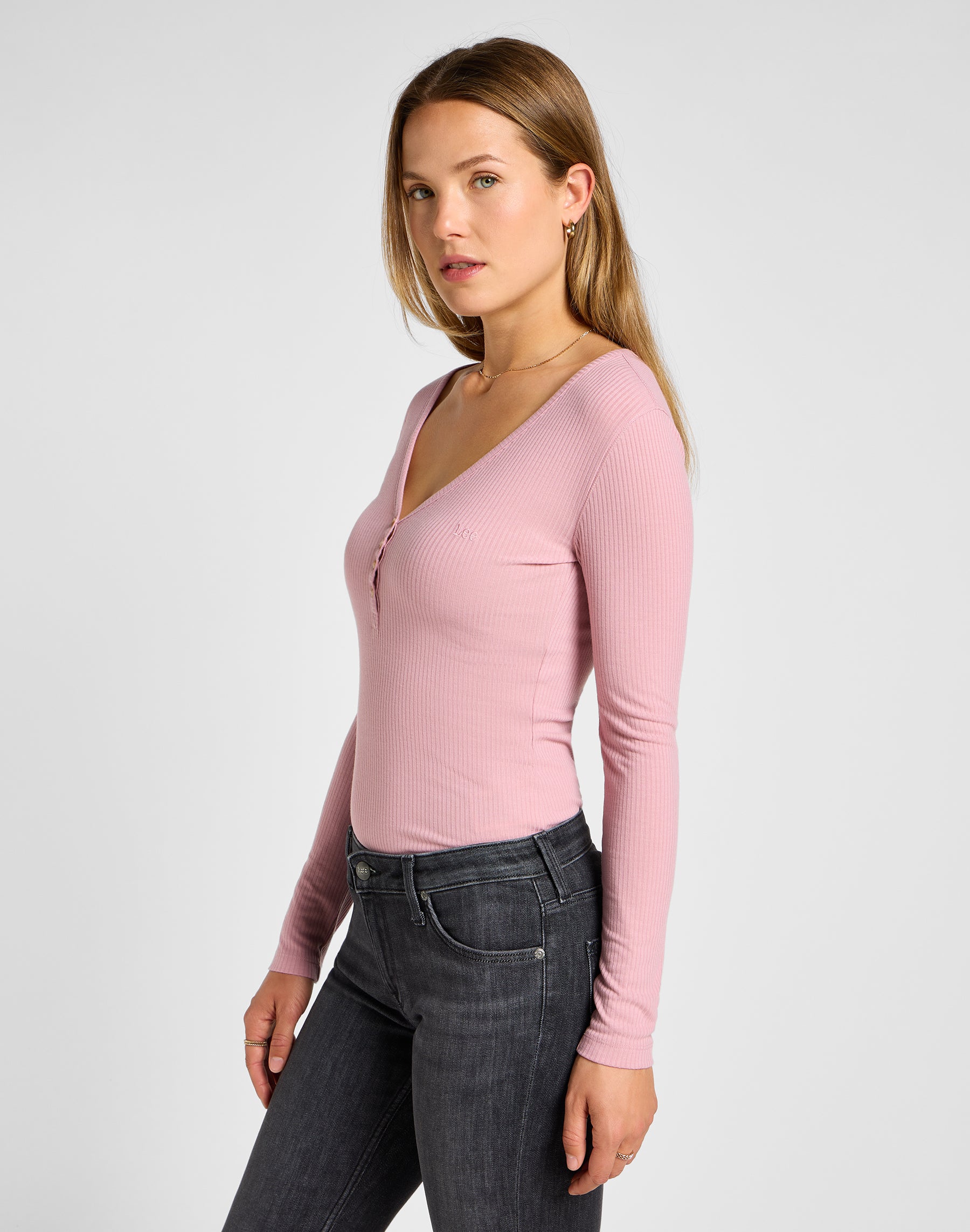 T-shirt con maniche lunghe in Pretty Plum Lee   