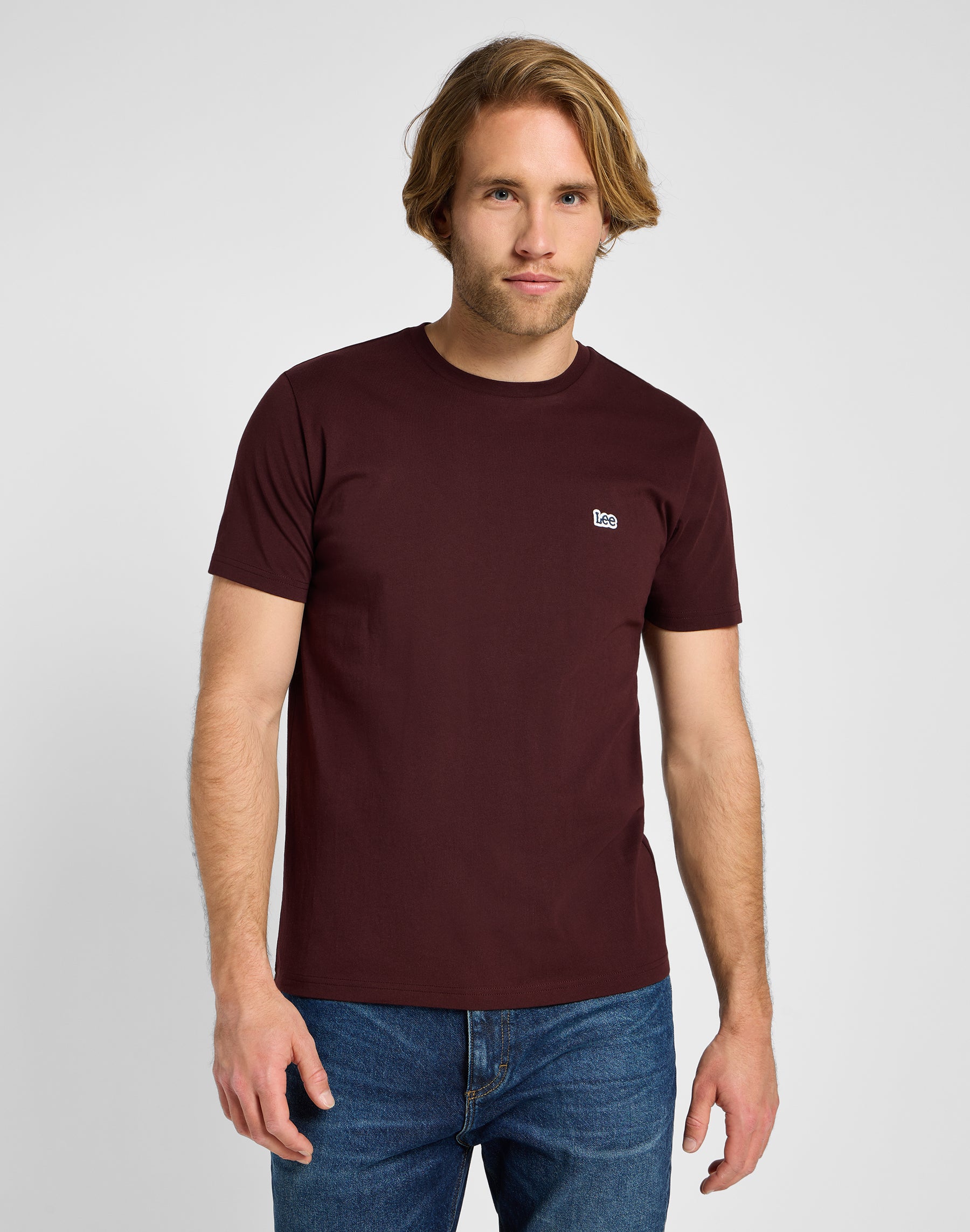 T-shirt con logo patch a maniche corte in velluto Lee   