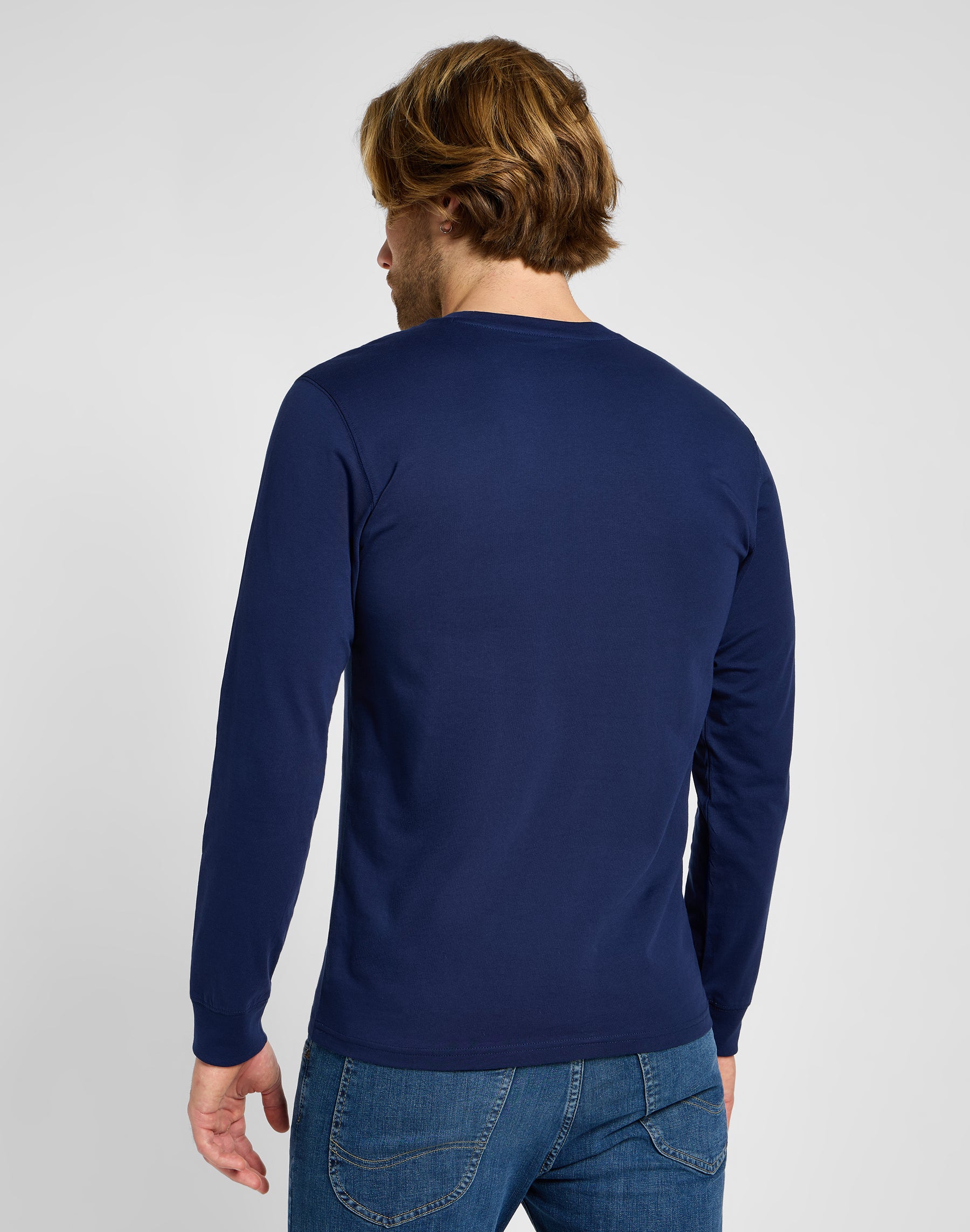 Felpa Longsleeves Patch Logo Tee in True Navy Lee   