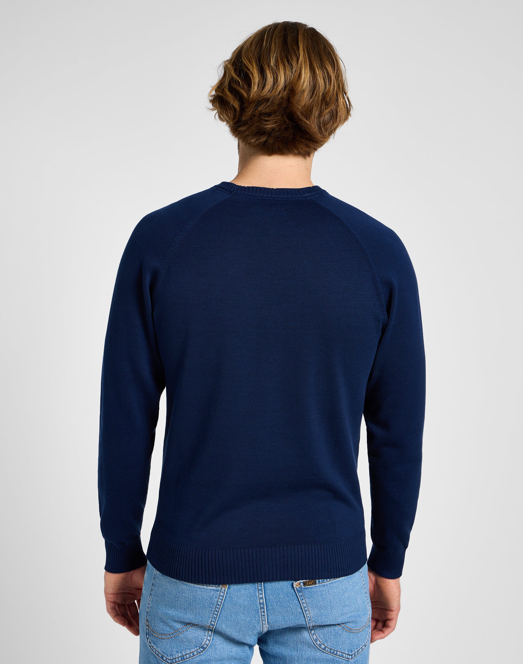 Maglione raglan Clean in felpa True Navy Lee   