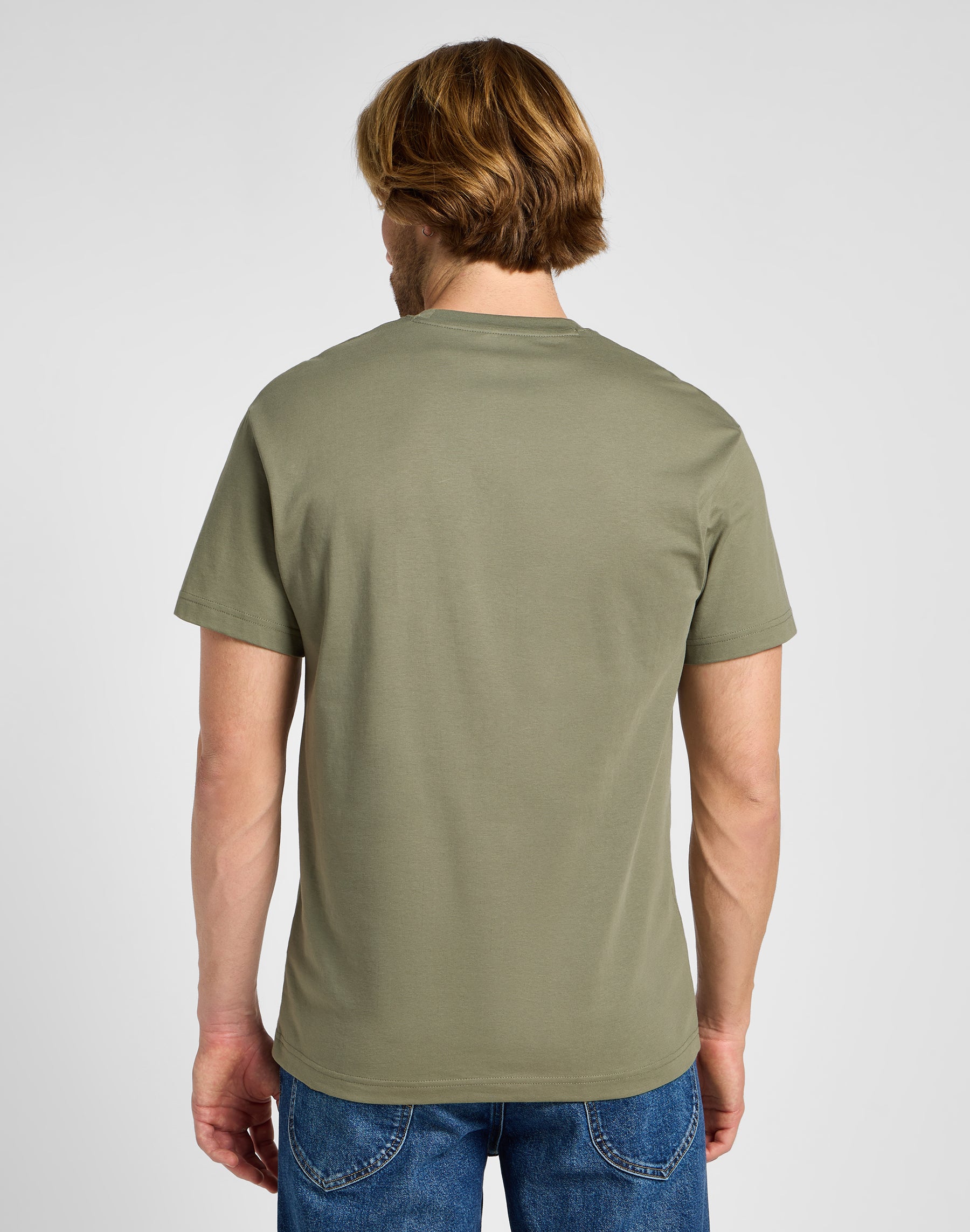 T-shirt a maniche corte rilassata in verde mercantile Lee   