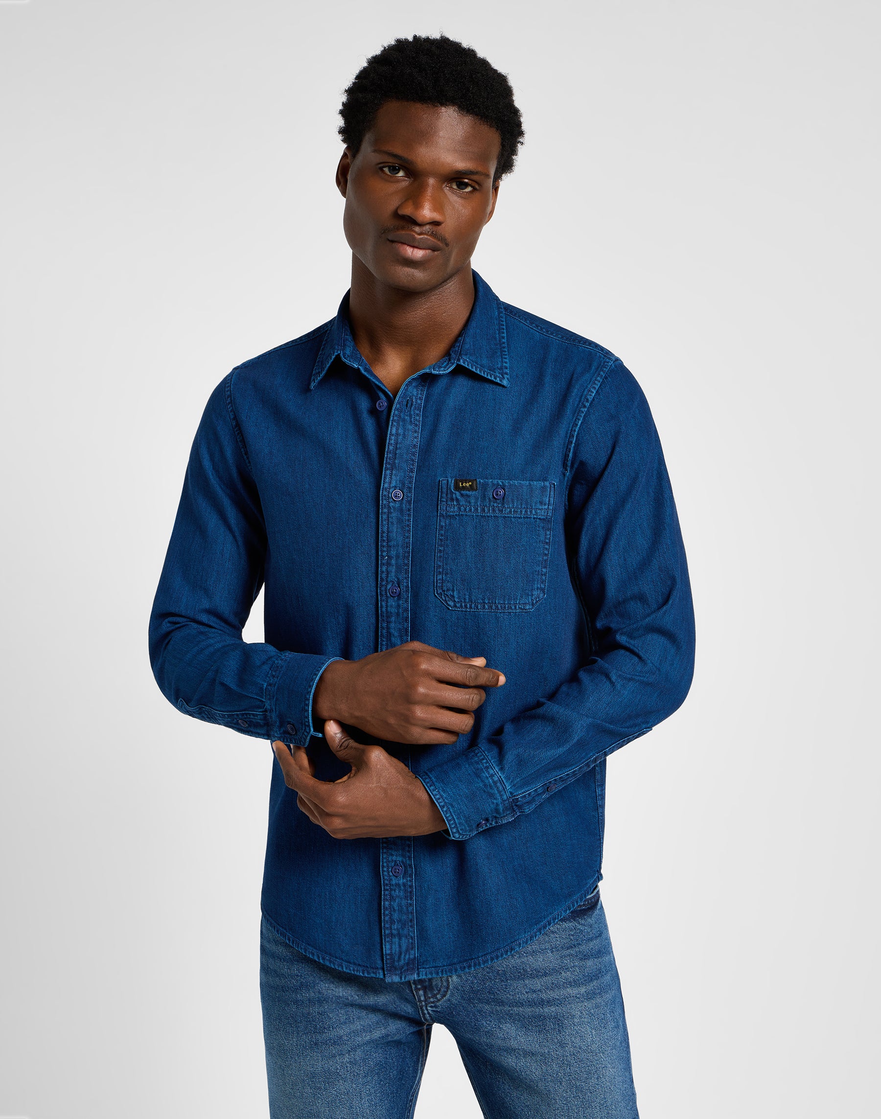 Camicia Leesure in blu inchiostro Wash Camicie Lee   