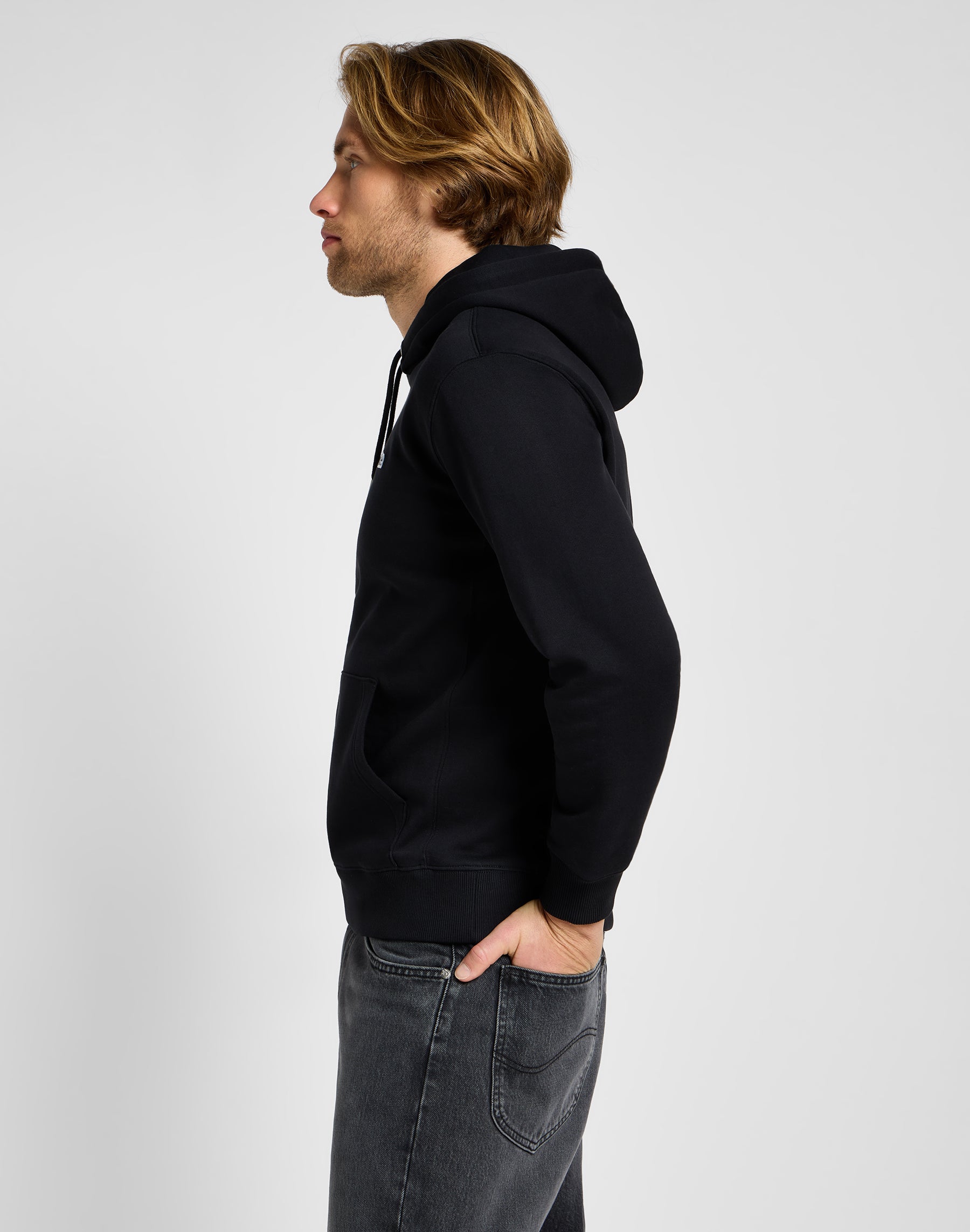 Felpa con cappuccio a tinta unita in Unionall Black Hoodie Lee   