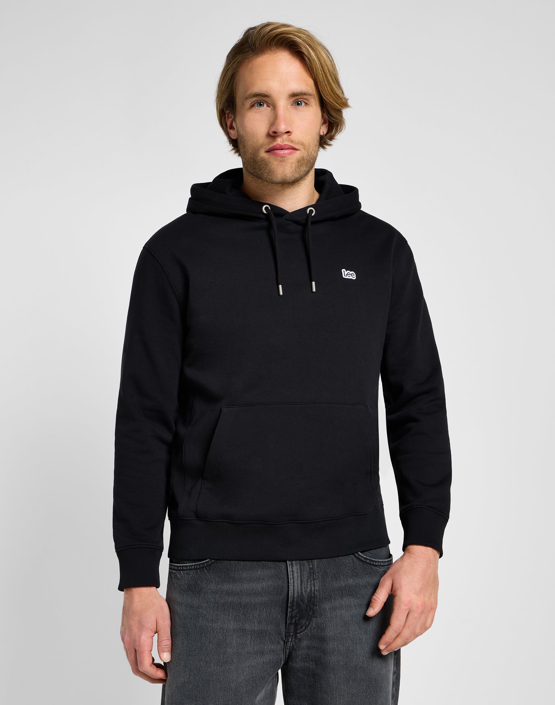 Felpa con cappuccio a tinta unita in Unionall Black Hoodie Lee   