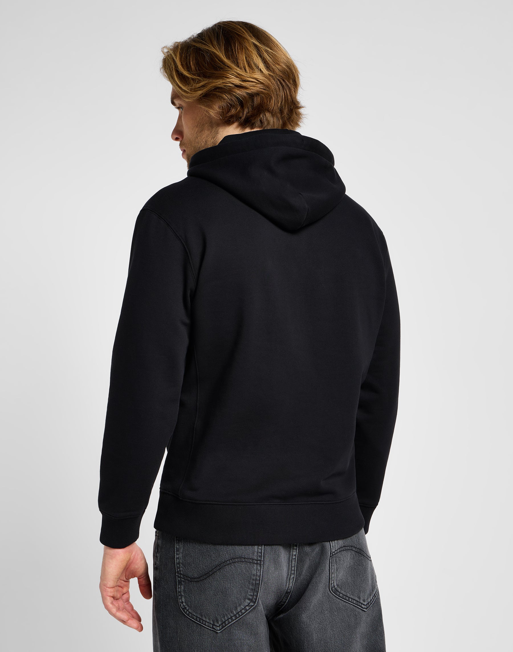 Felpa con cappuccio a tinta unita in Unionall Black Hoodie Lee   