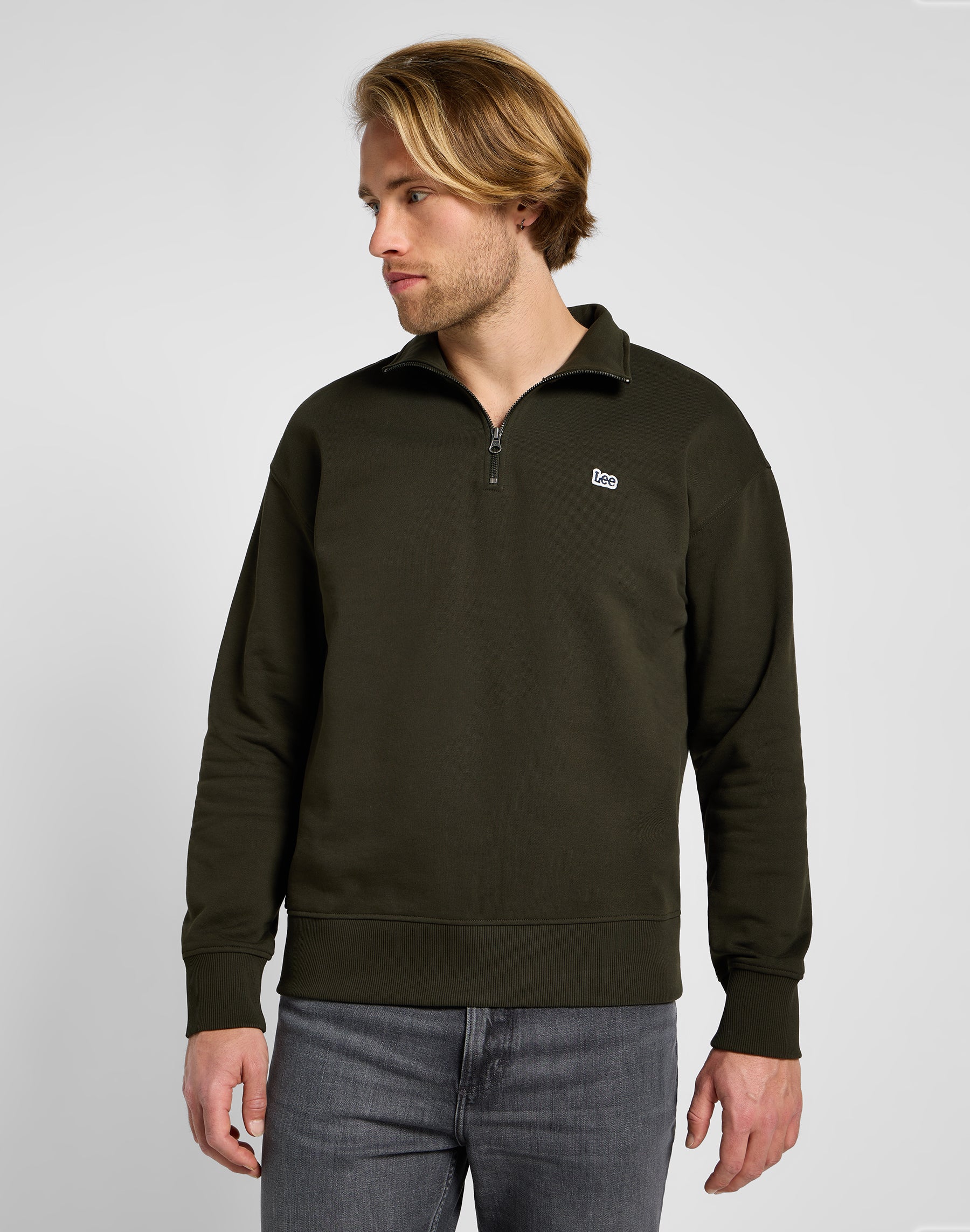 Maglione con mezza zip in felpe notturne Olive Lee   