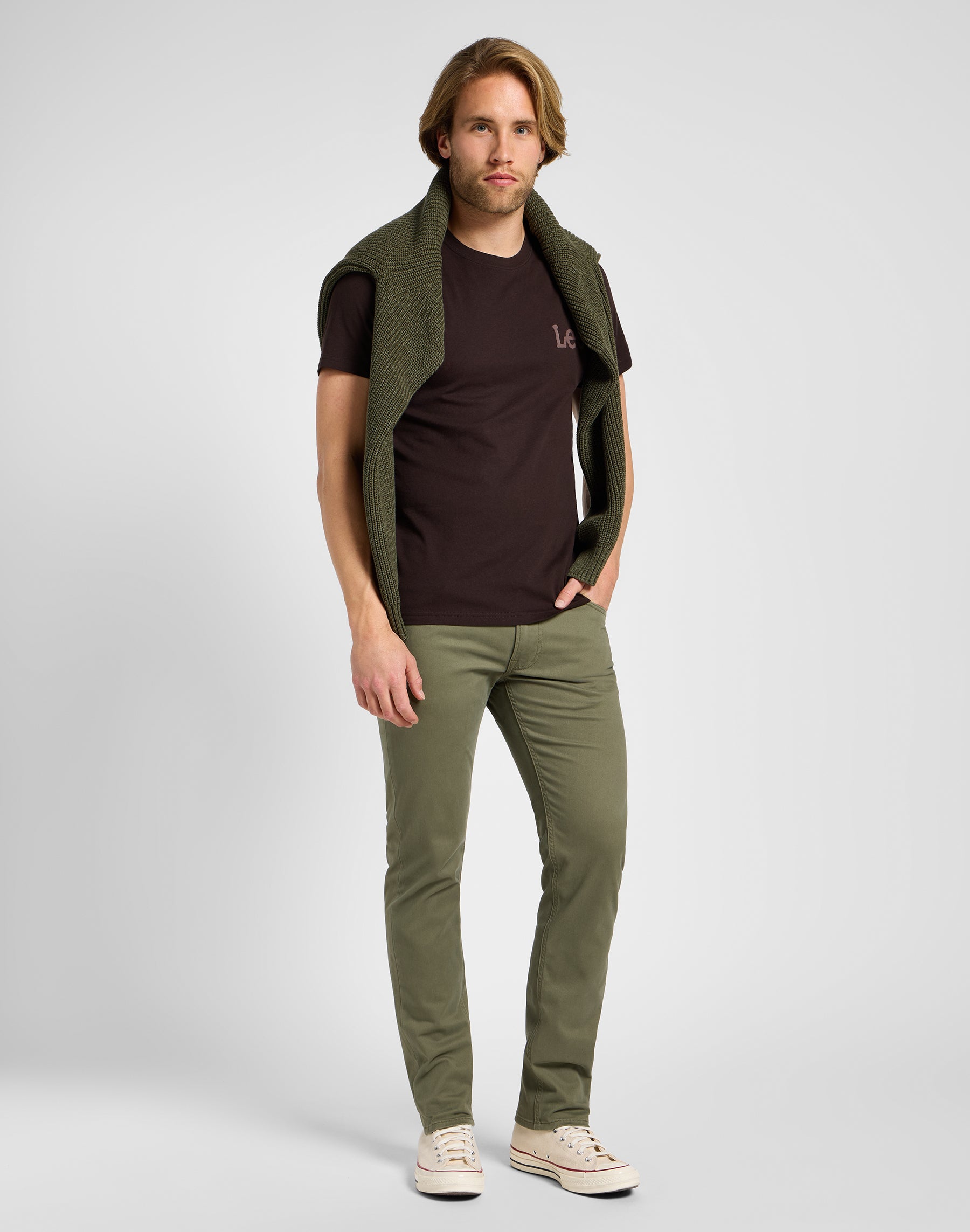 Pantaloni Daren Zip Fly in verde Mercantile Lee   