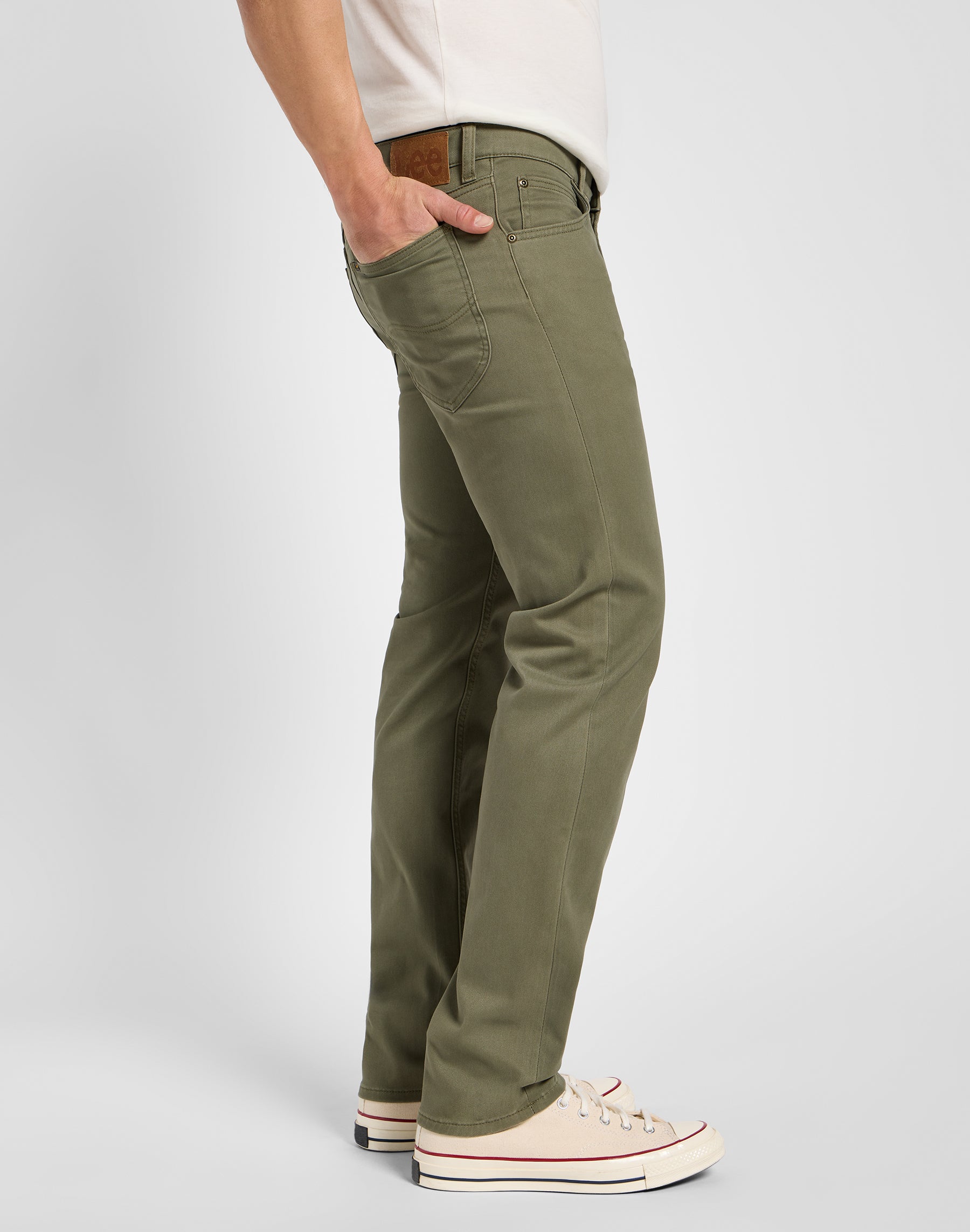 Pantaloni Daren Zip Fly in verde Mercantile Lee   