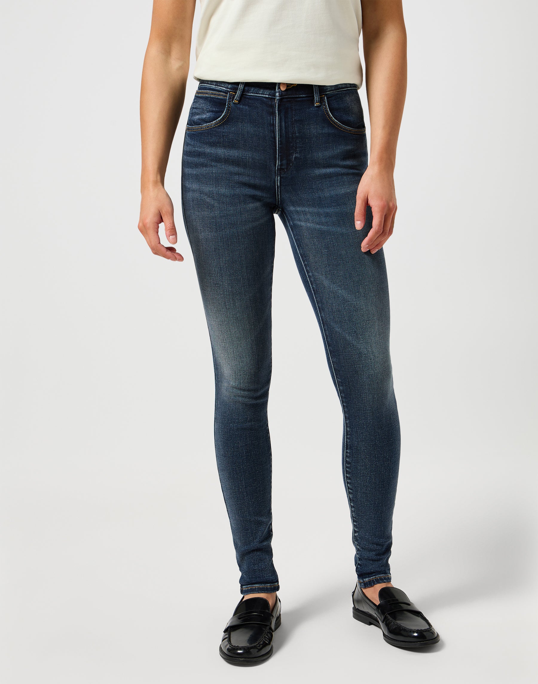 Jeans Wrangler High Skinny in Harmony Blues   