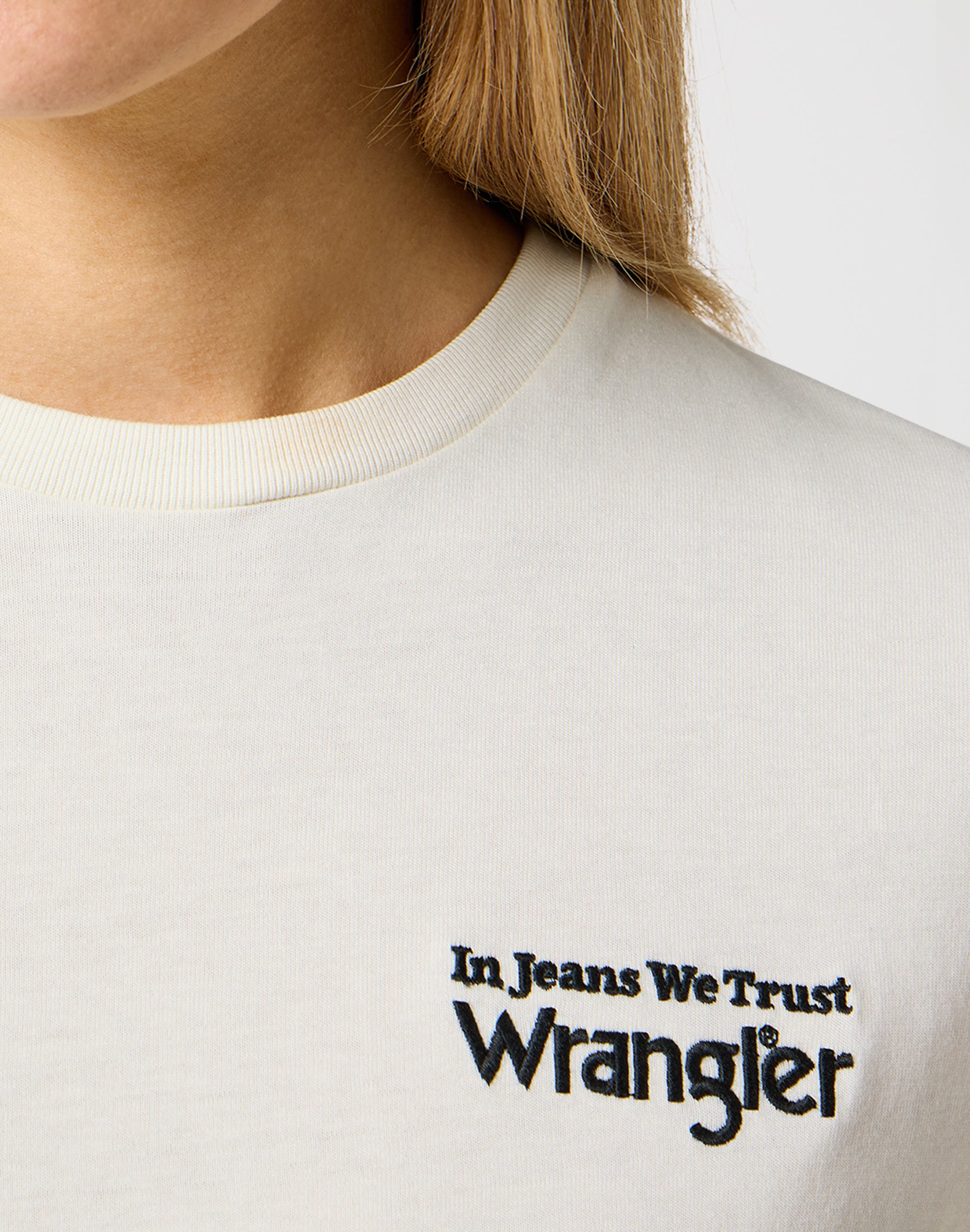 T-shirt grafica in bianco vintage Wrangler   