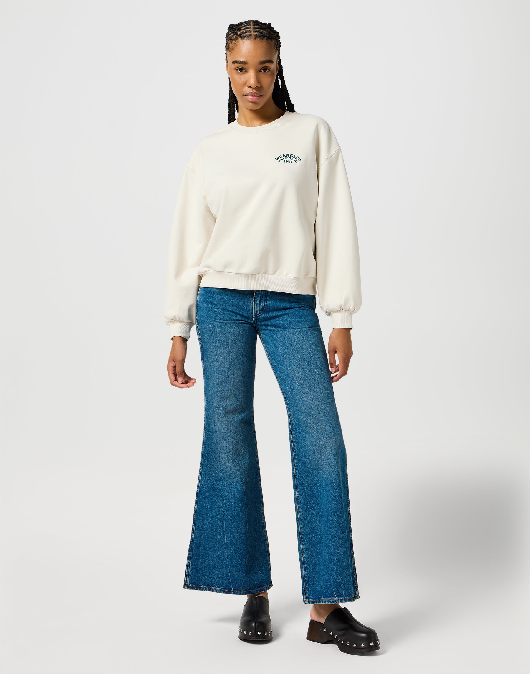 Maglioni Felpa oversize in bianco vintage Wrangler   