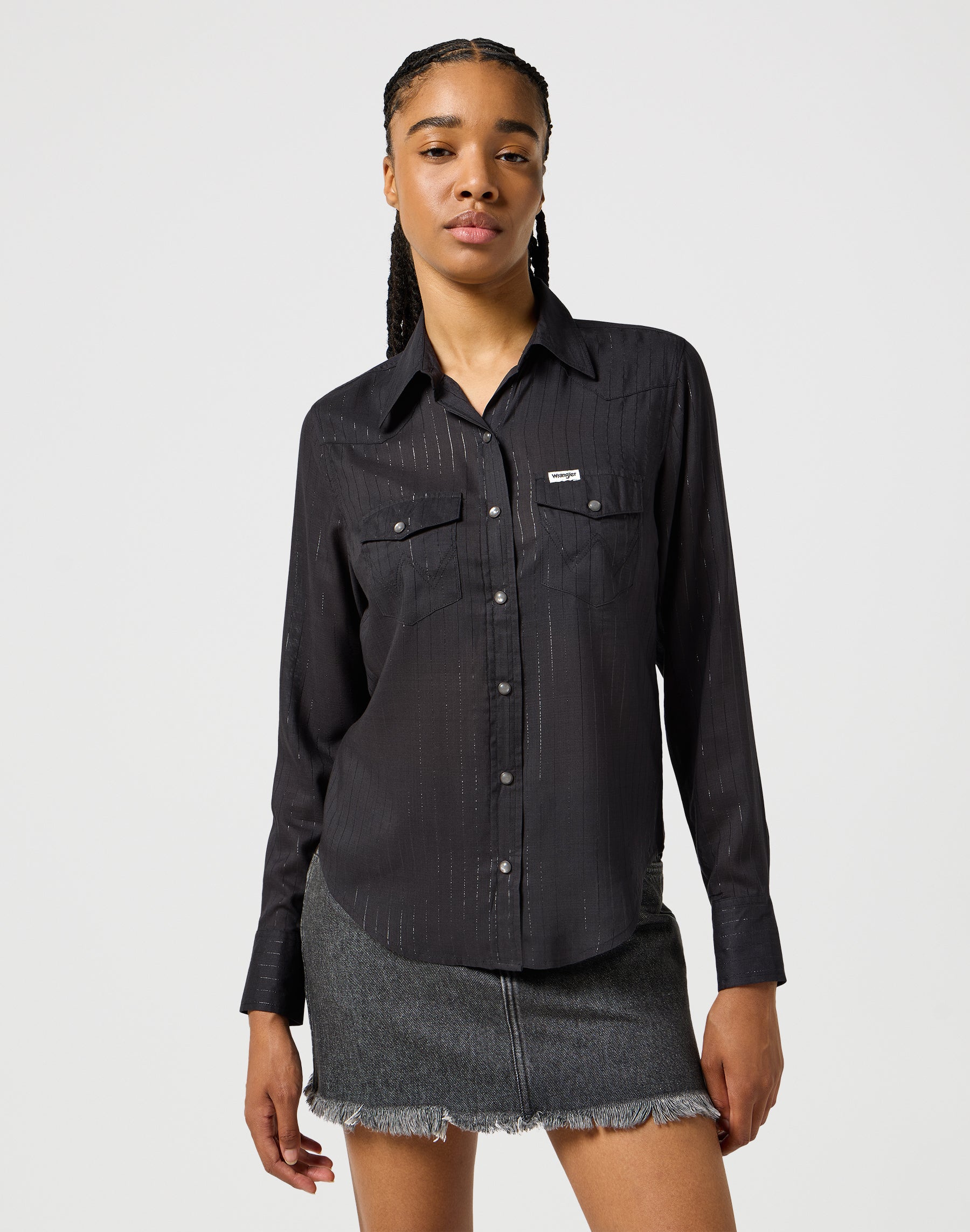 Western Camicia slim in nero Camicie Wrangler   