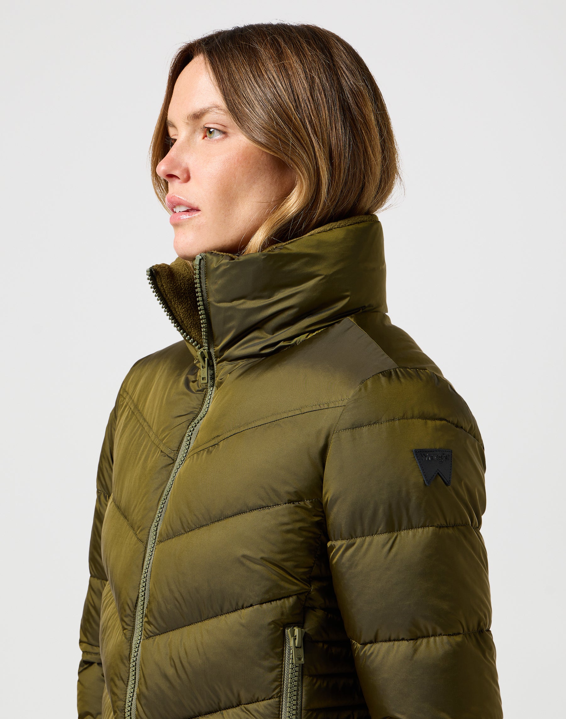 Giacca corta Puffer in verde edera Giacche Wrangler   