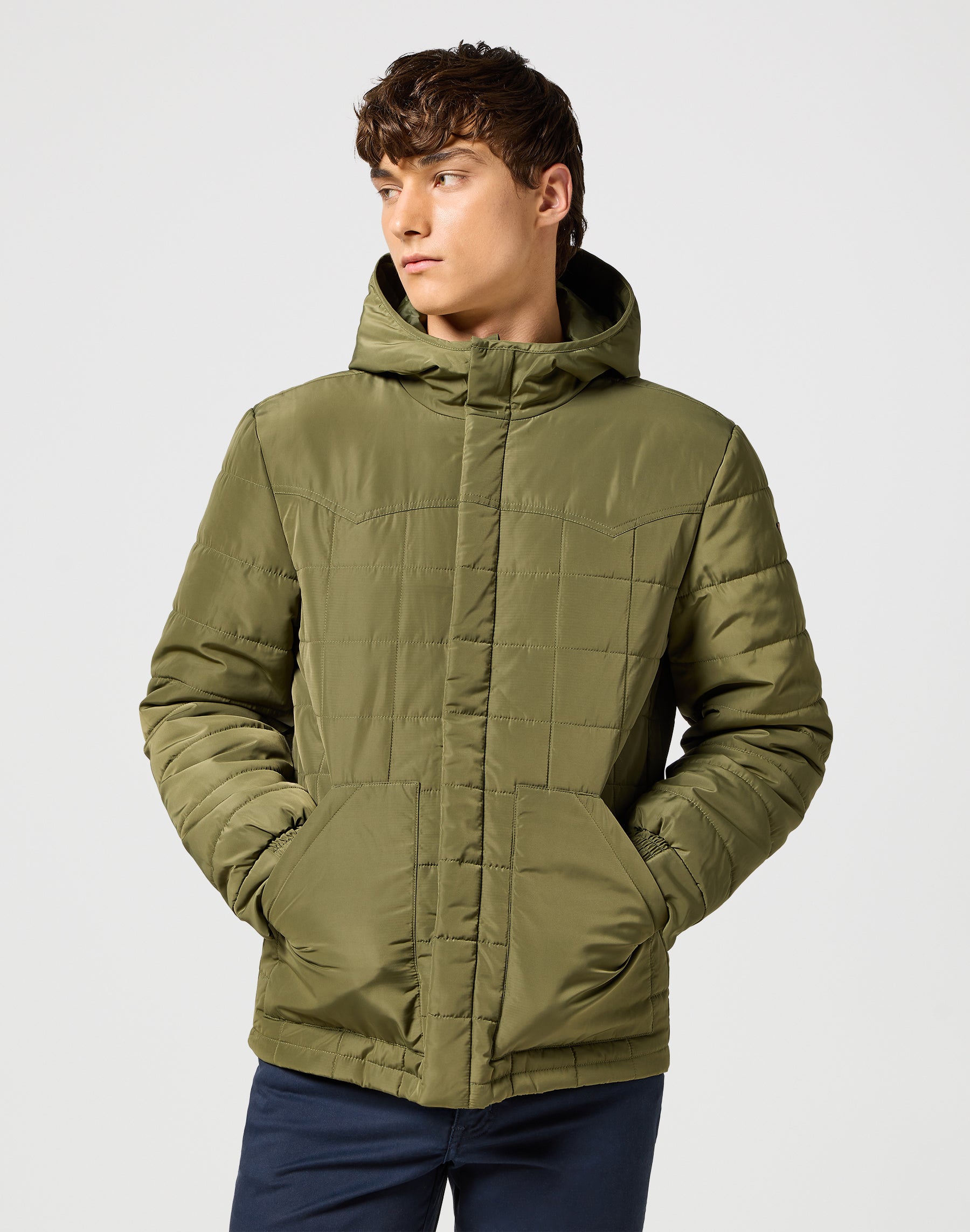 Puffer di transizione in verde edera Giacche Wrangler   