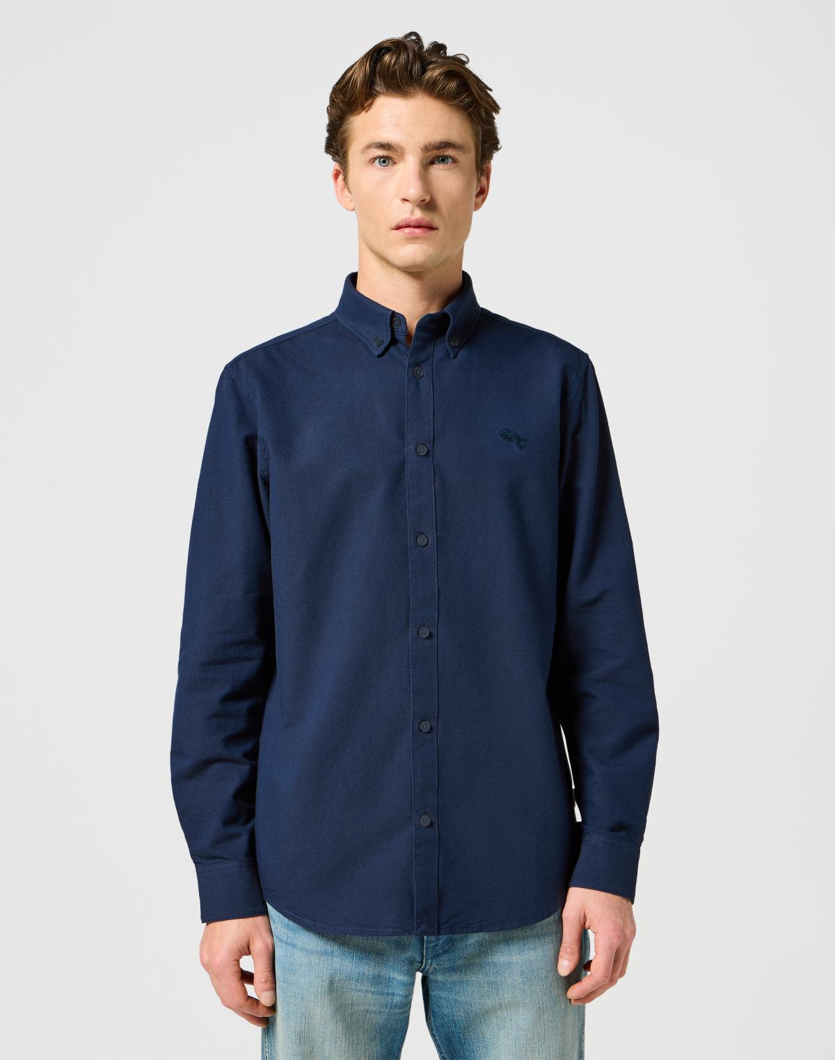 Camicia Oxford in camicie Wrangler Navy scuro   