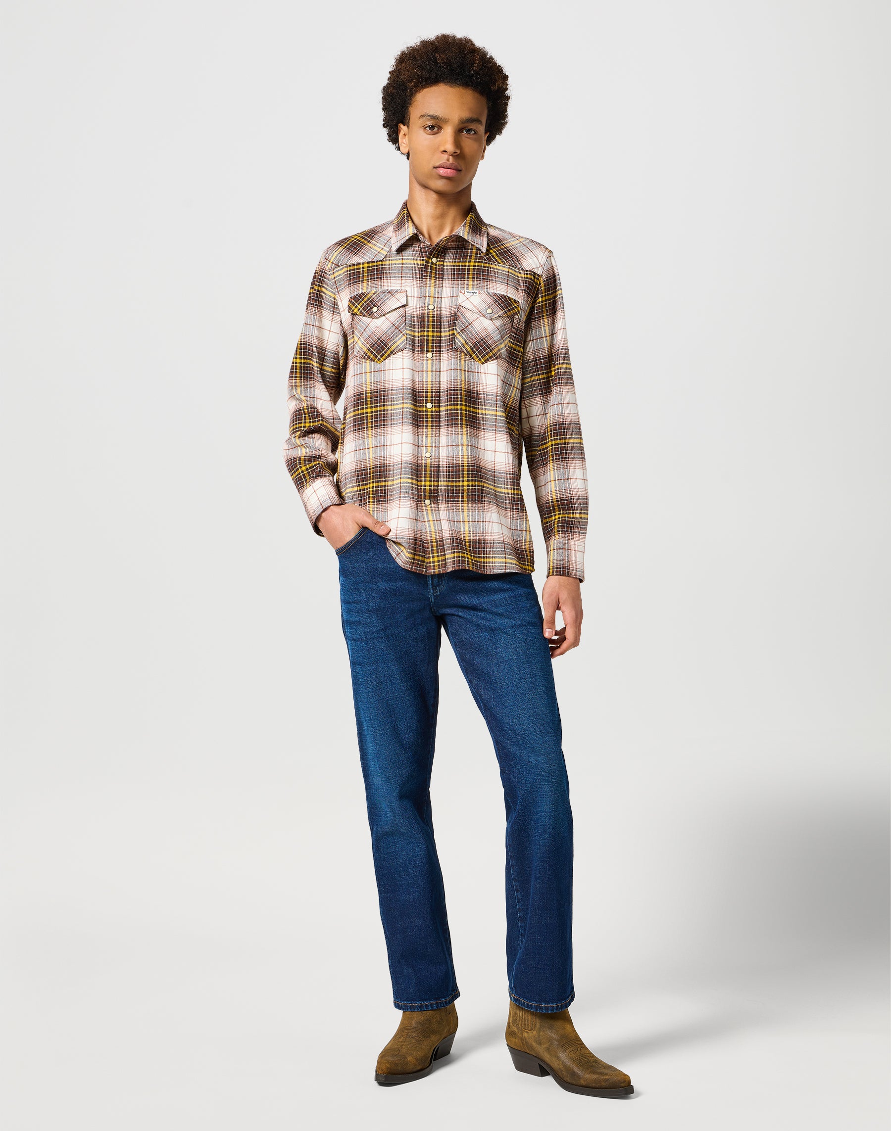 Western Camicia in camicie pan di zenzero Wrangler   