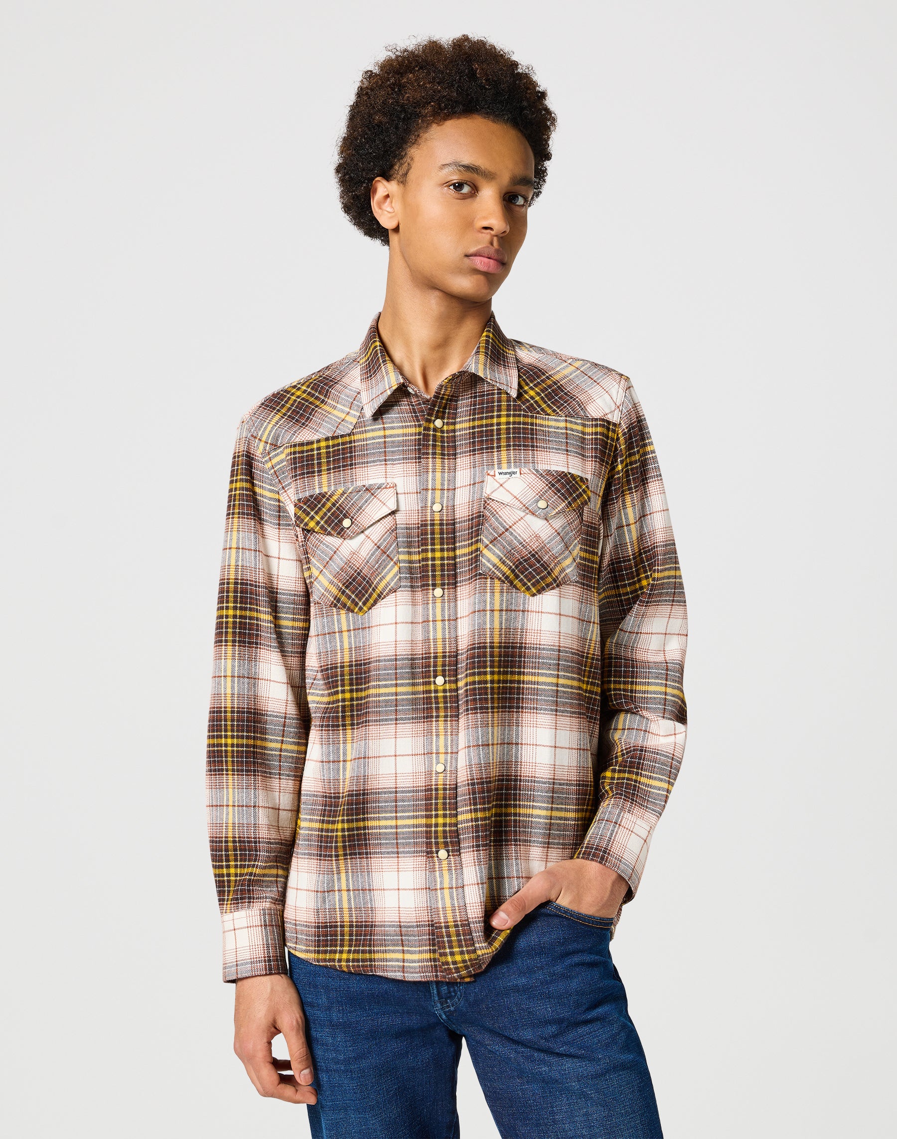 Western Camicia in camicie pan di zenzero Wrangler   