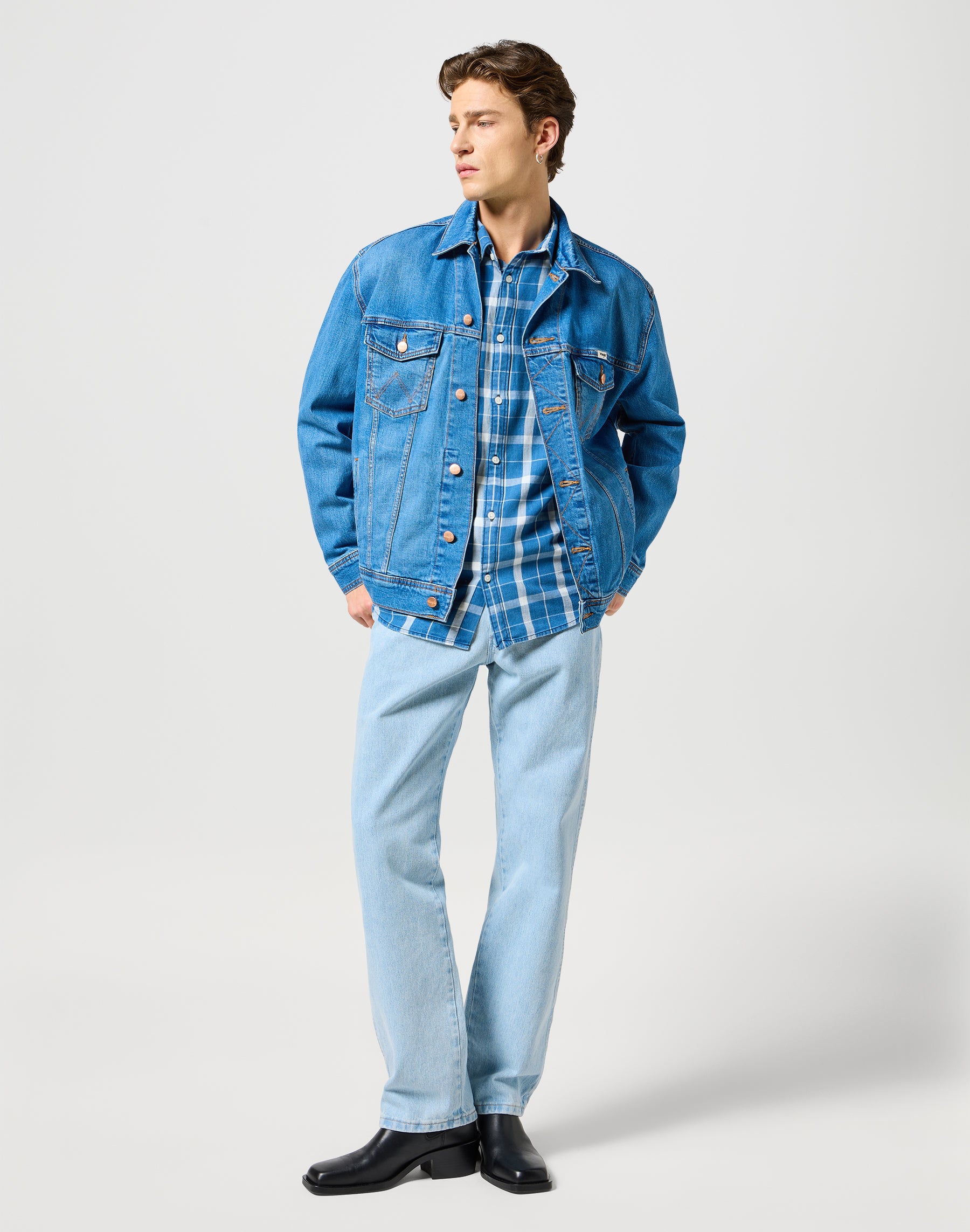 Camicia monotasche in blu indaco Camicie Wrangler   