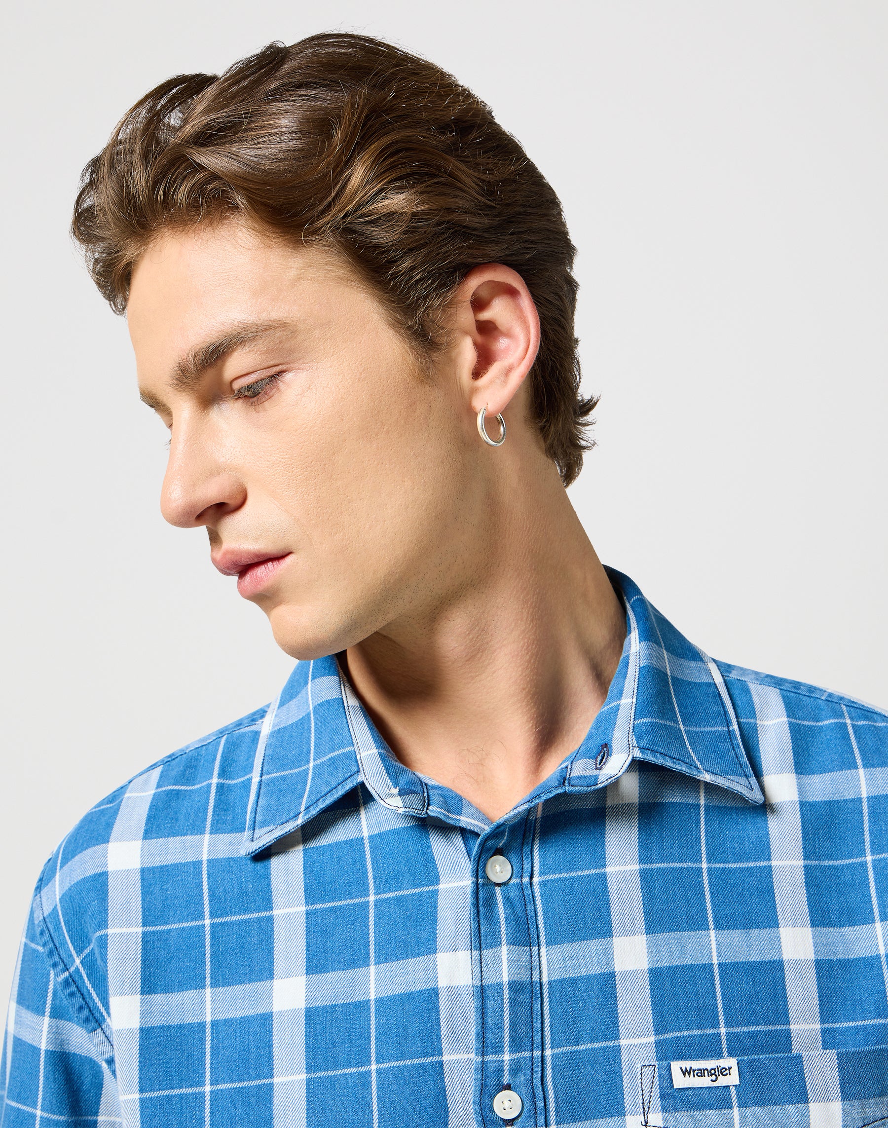 Camicia monotasche in blu indaco Camicie Wrangler   