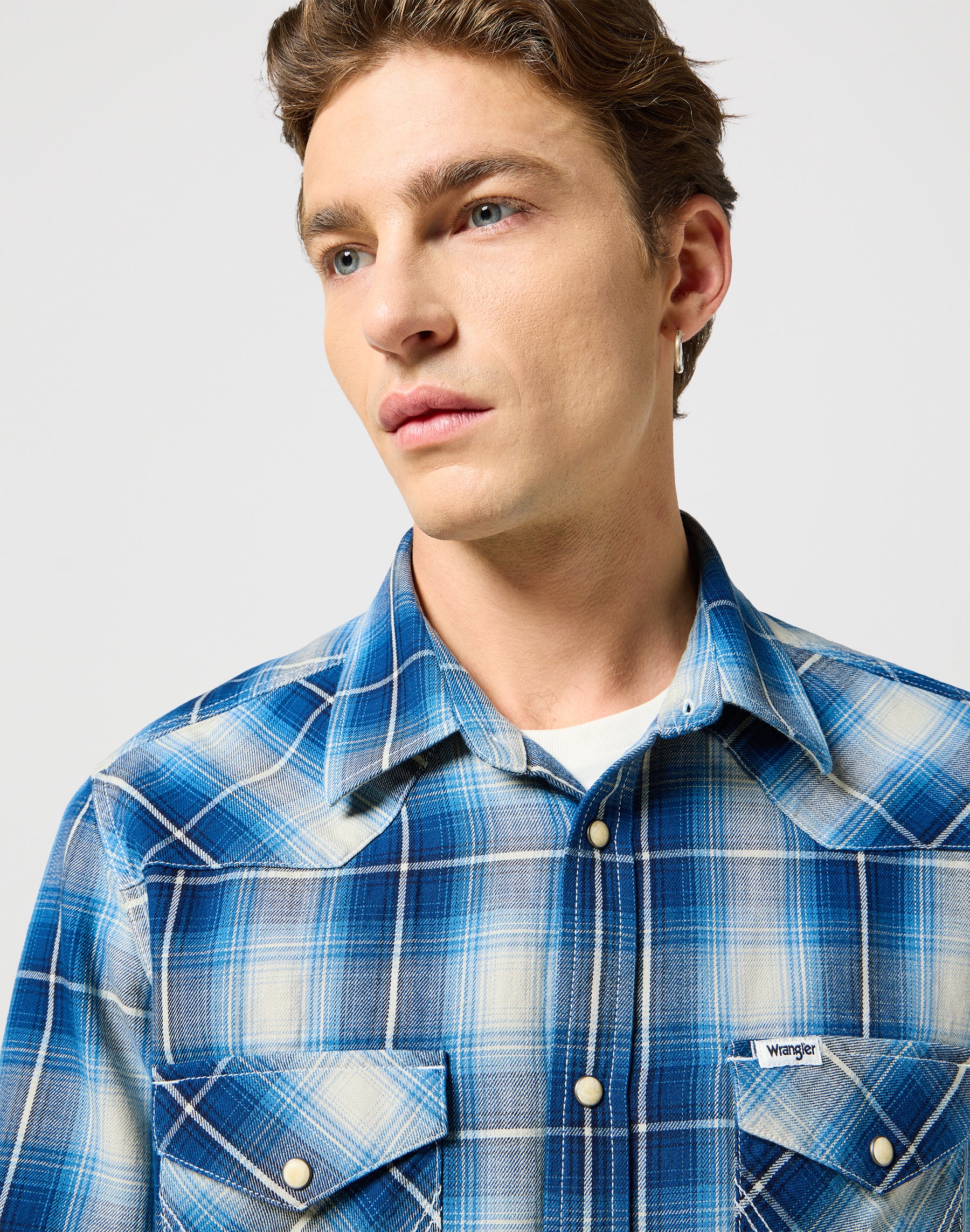 Western Camicia in Buffalo Indigo Camicie Wrangler   