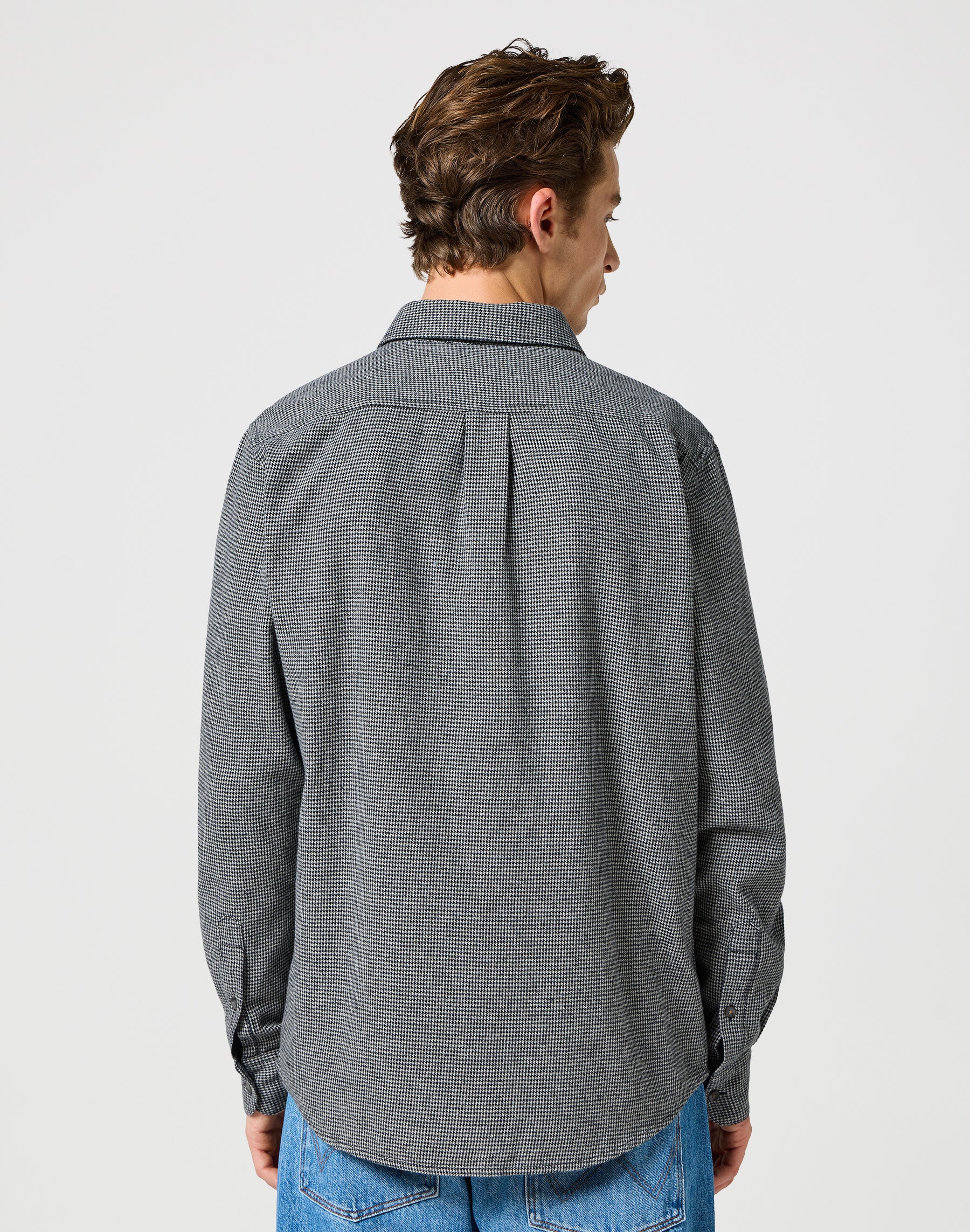 Camicia di flanella monotasche in grigio nero Camicie Wrangler   