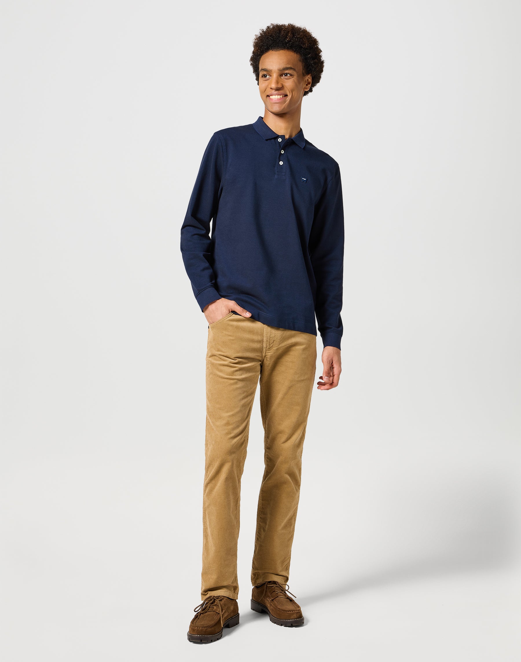 Polo a maniche lunghe Refined in Polo Wrangler Navy   