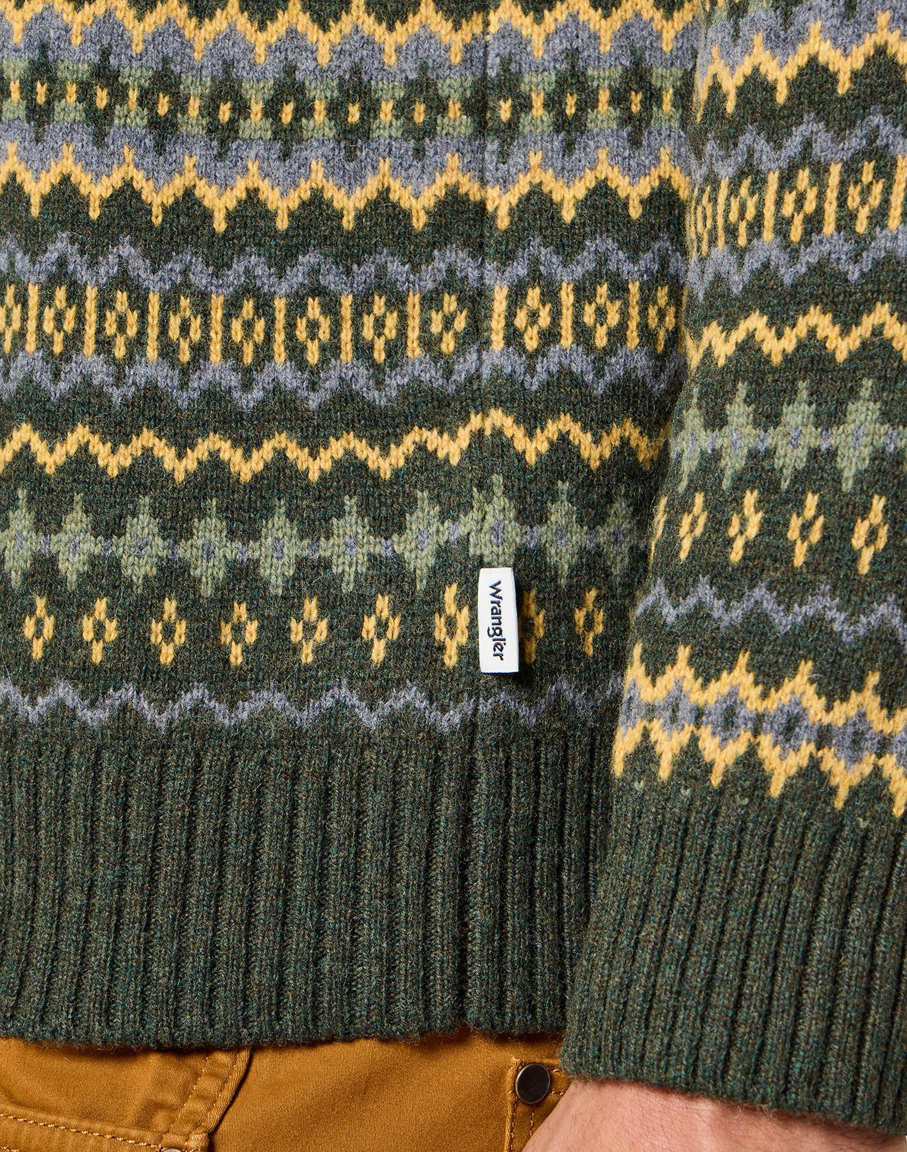 Maglioni Maglione Fairisle in verde Wrangler   