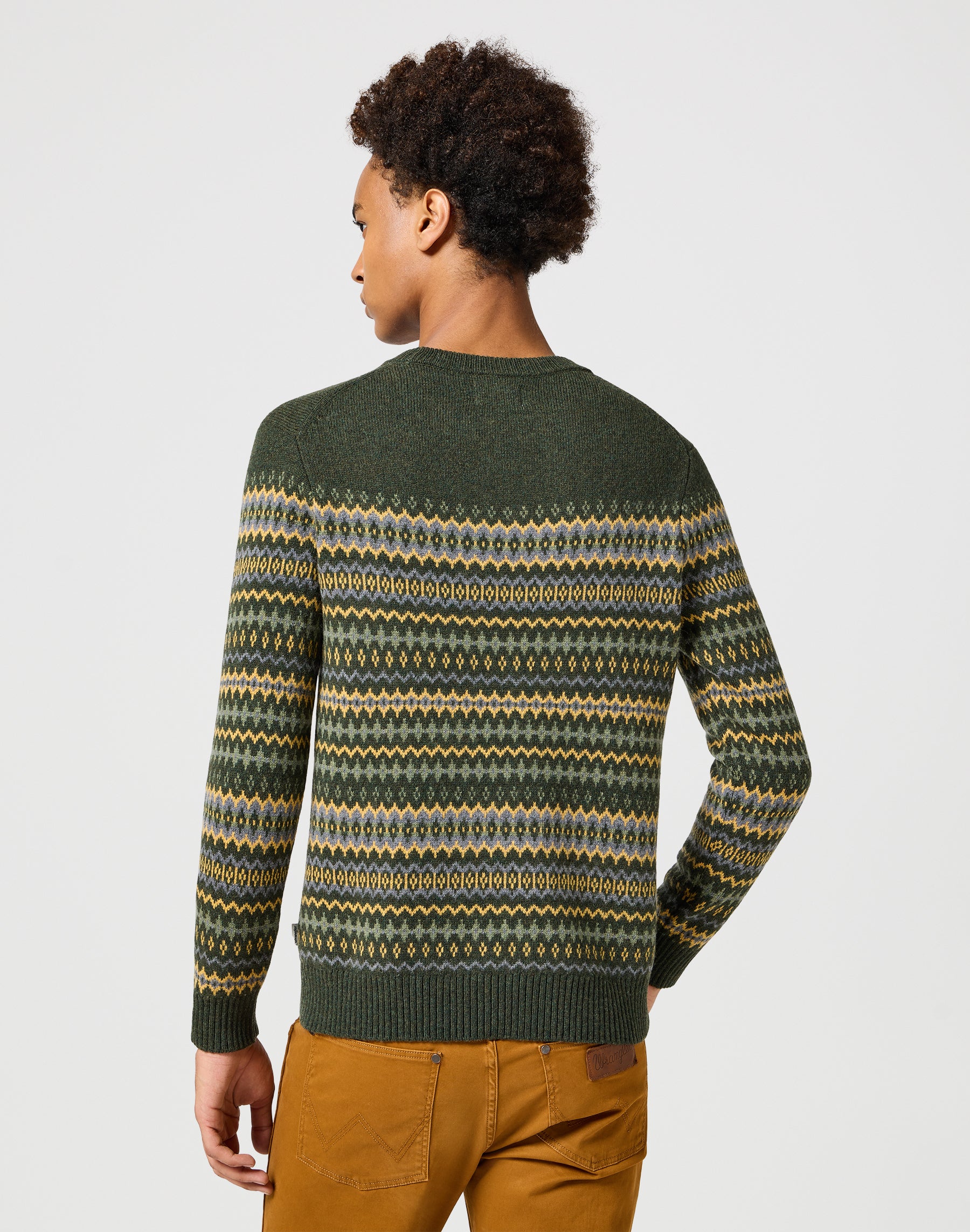 Maglioni Maglione Fairisle in verde Wrangler   