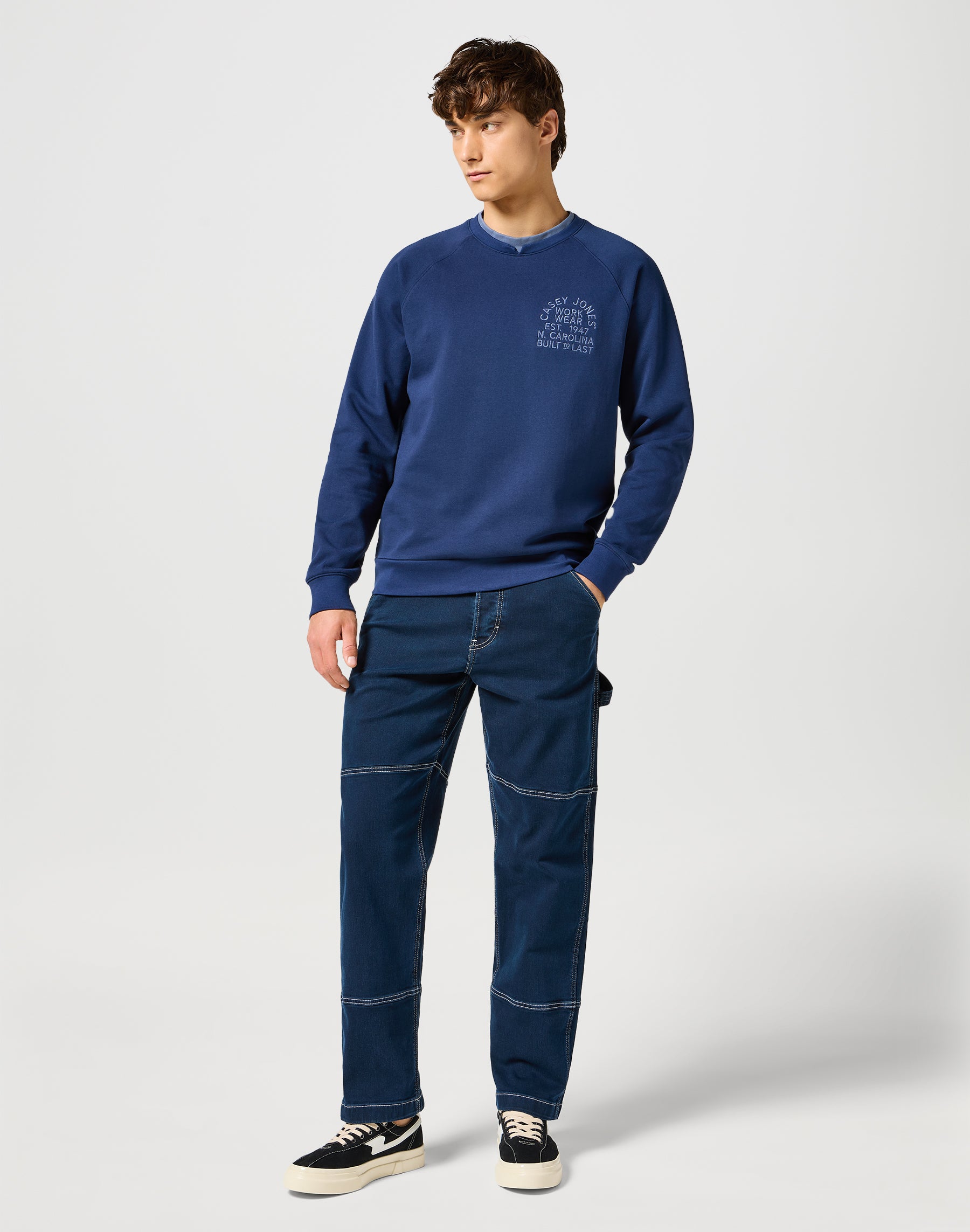 Felpa Casey Jones in Navy Felpe Wrangler   