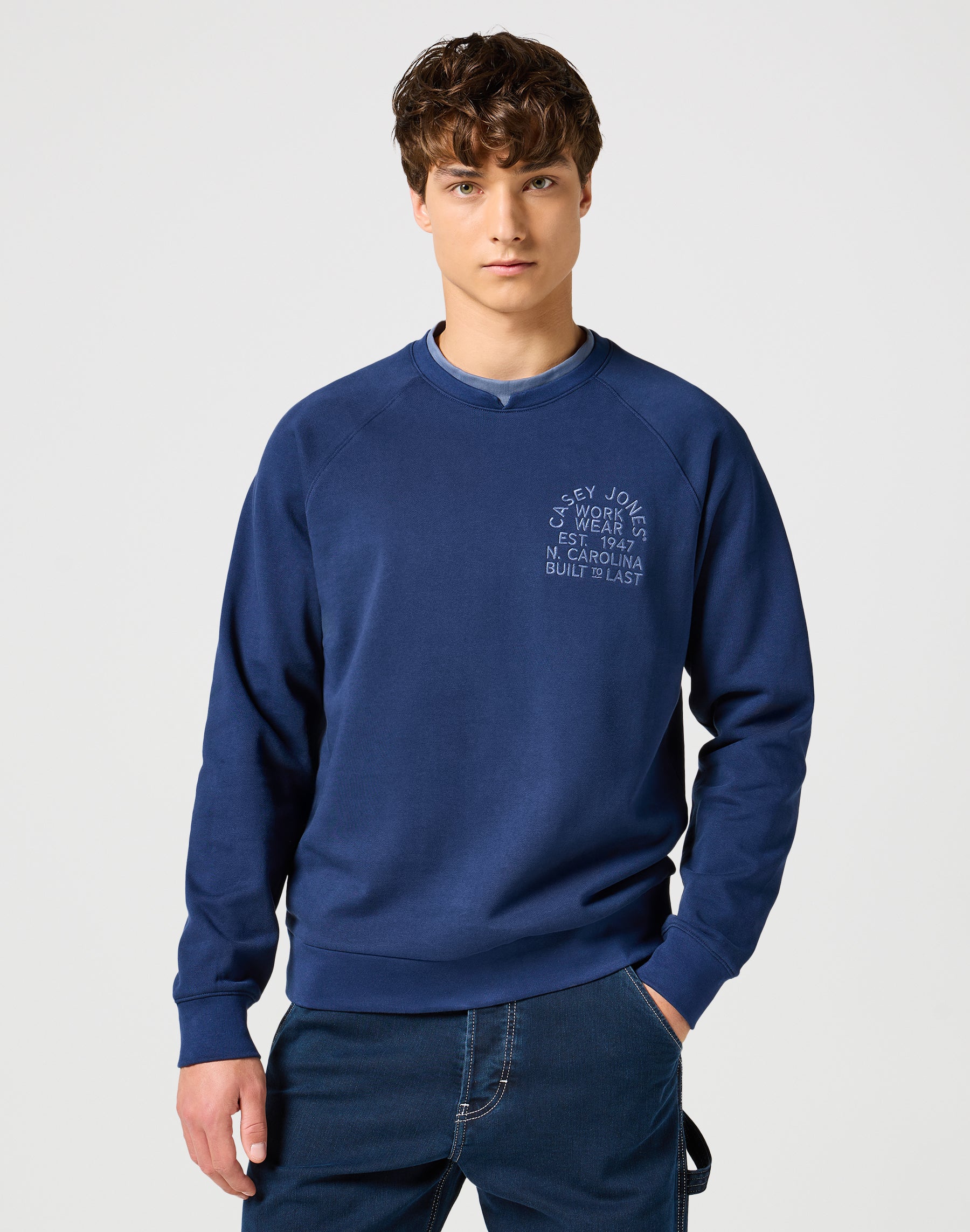 Felpa Casey Jones in Navy Felpe Wrangler   