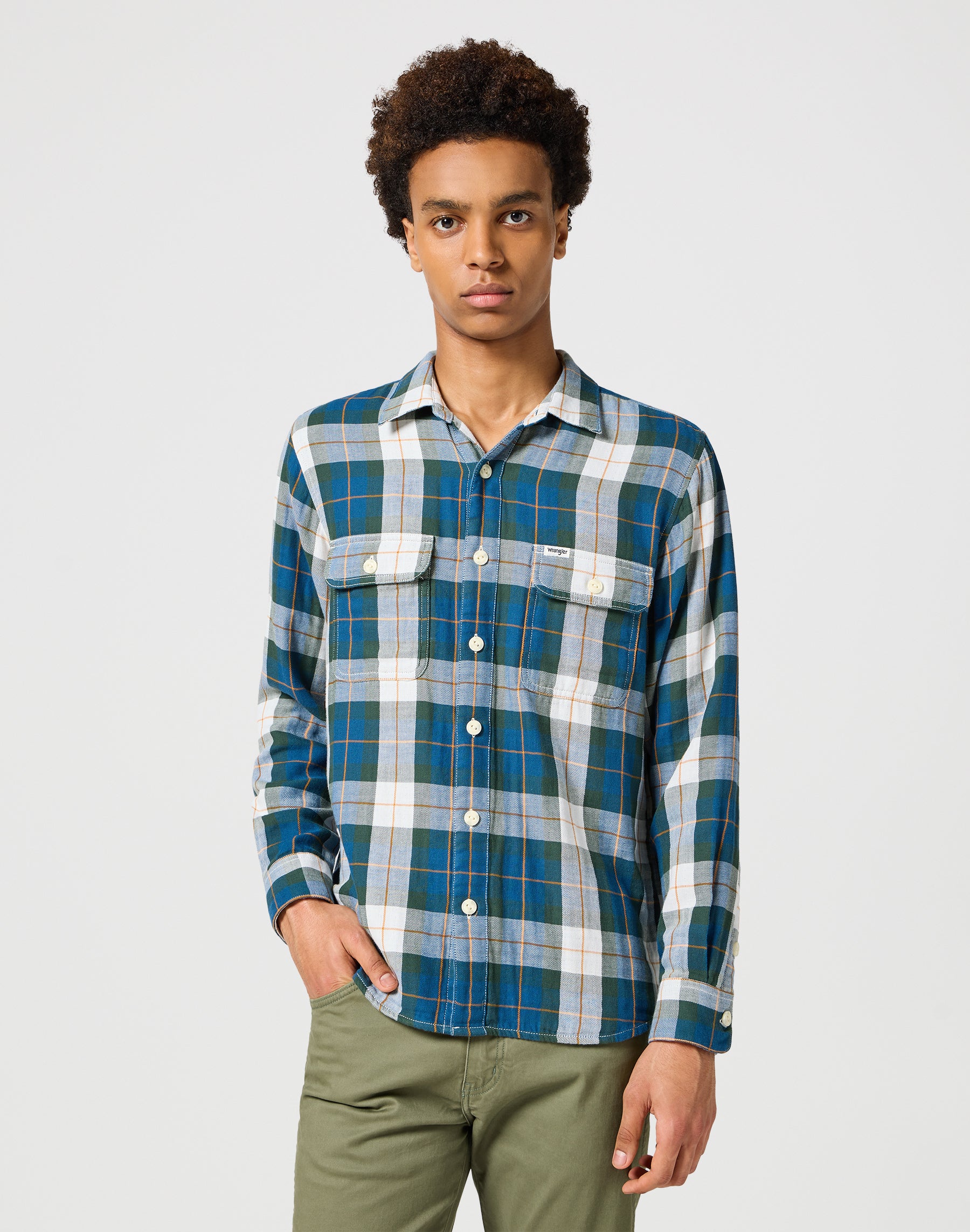 Camicia a due tasche in verde Camicie Wrangler   