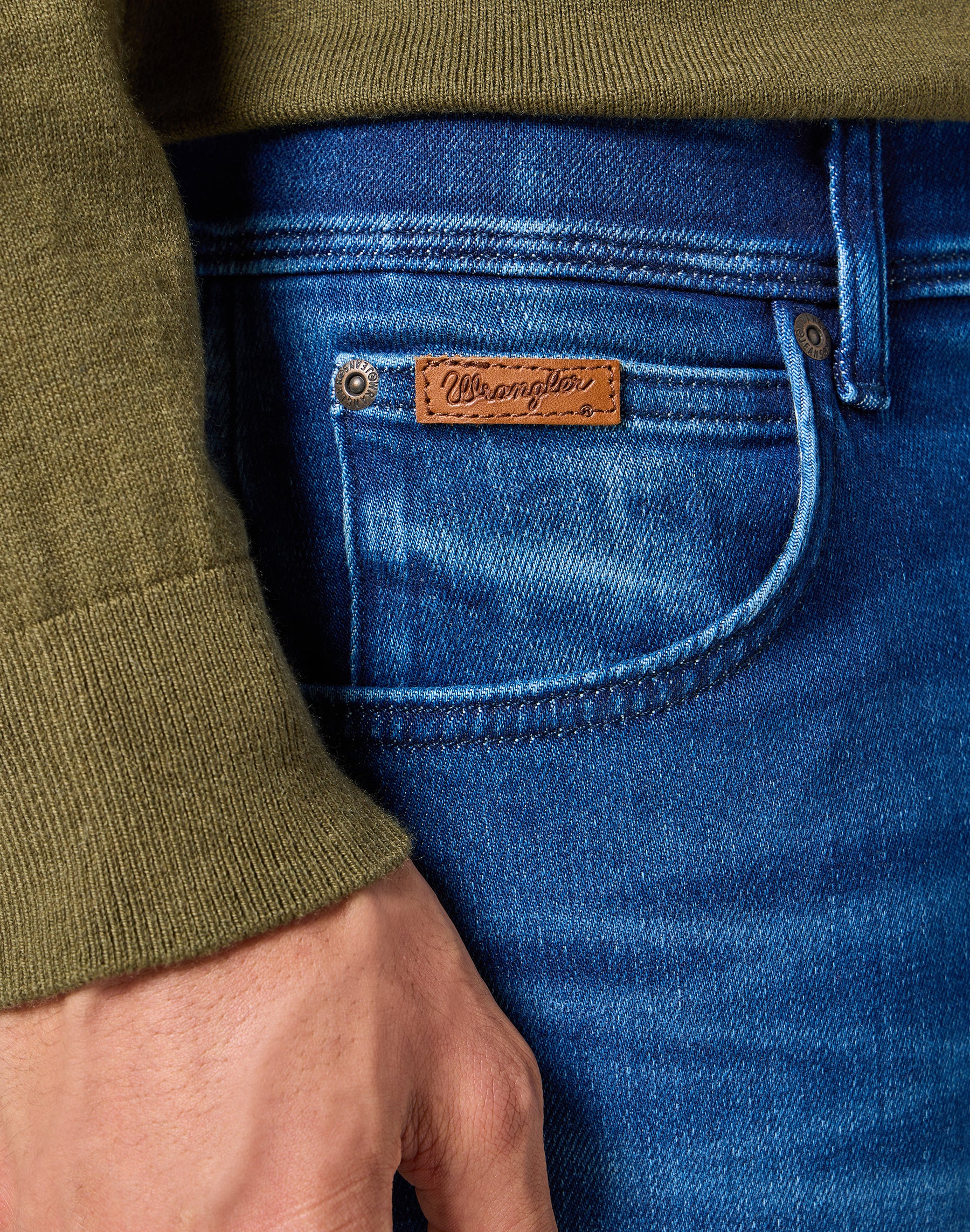 Jeans Texas Slim in Blue Jam Wrangler