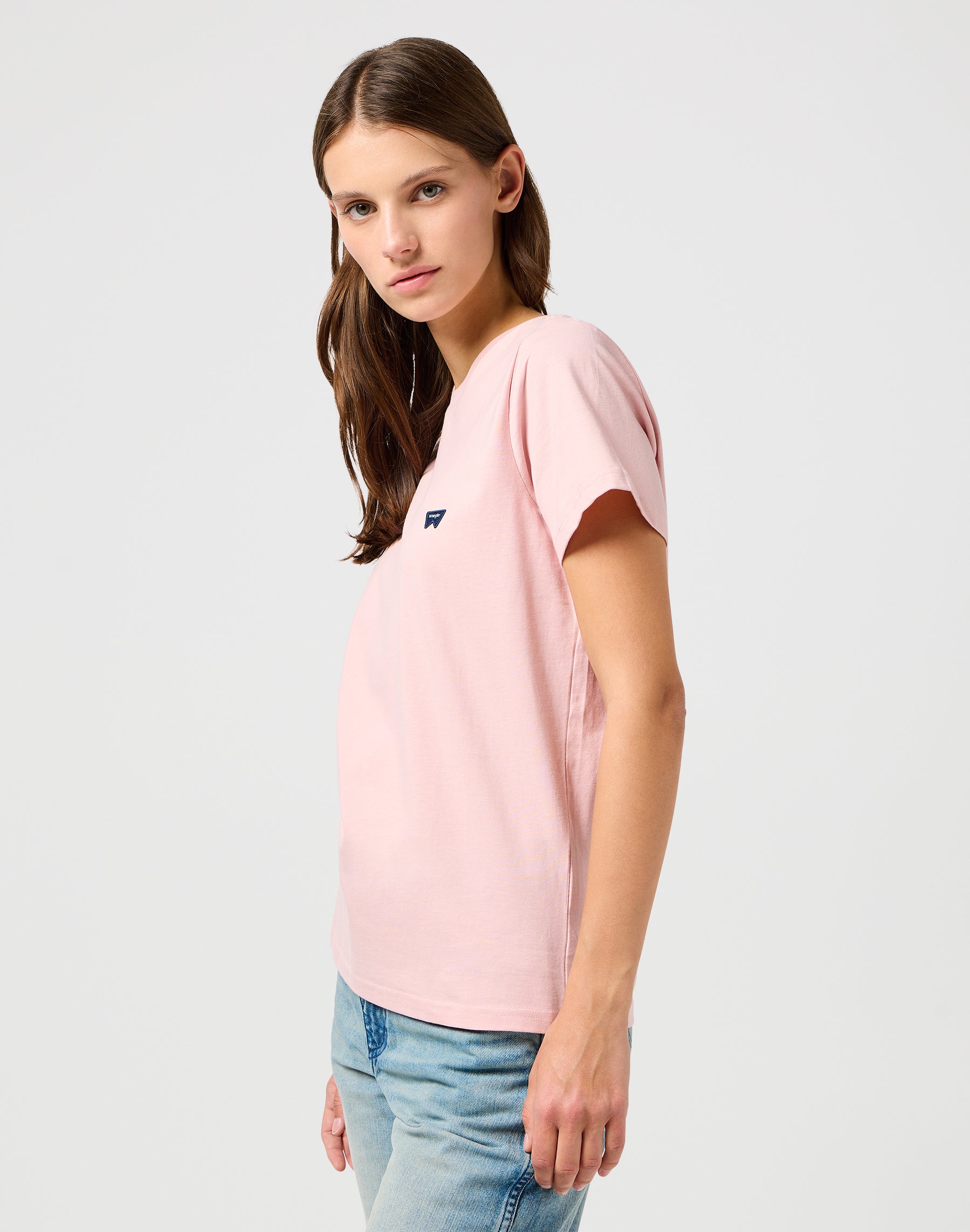 Maglietta regolare in argento Rosa Magliette Wrangler