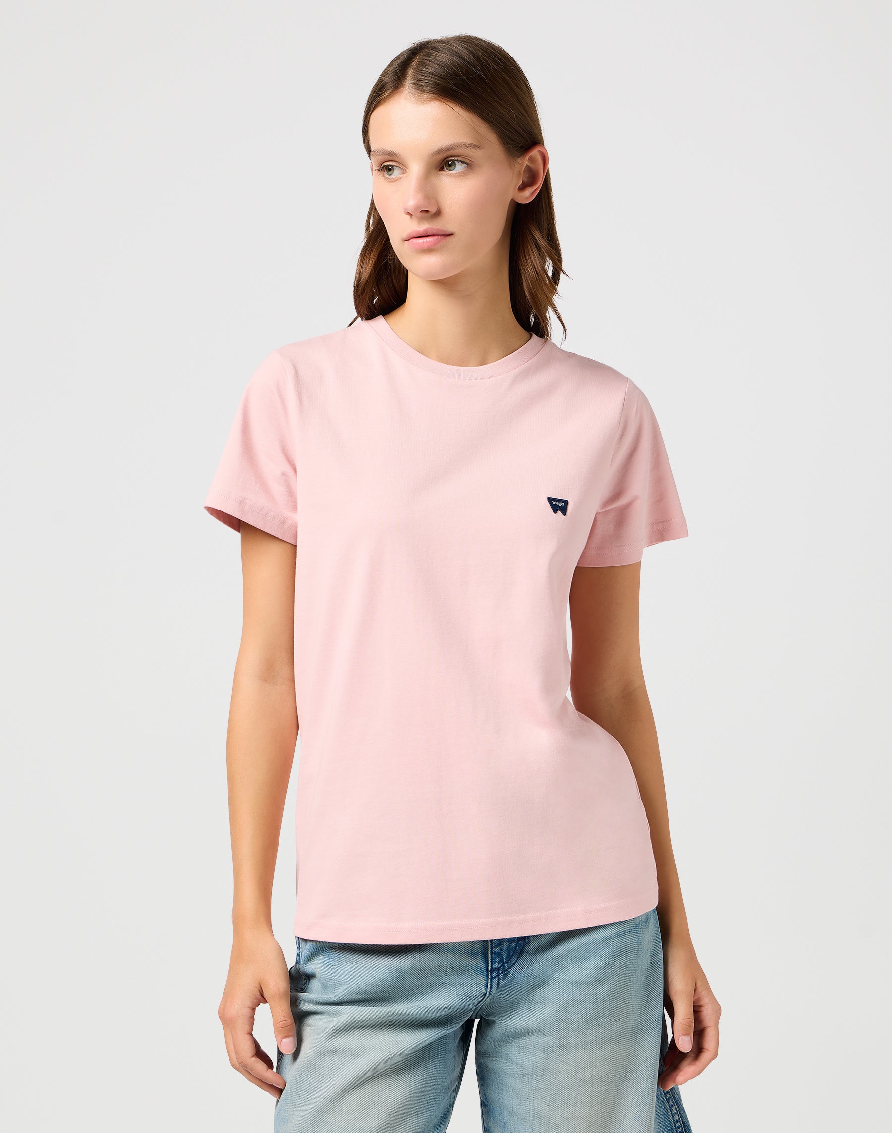 Maglietta regolare in argento Rosa Magliette Wrangler