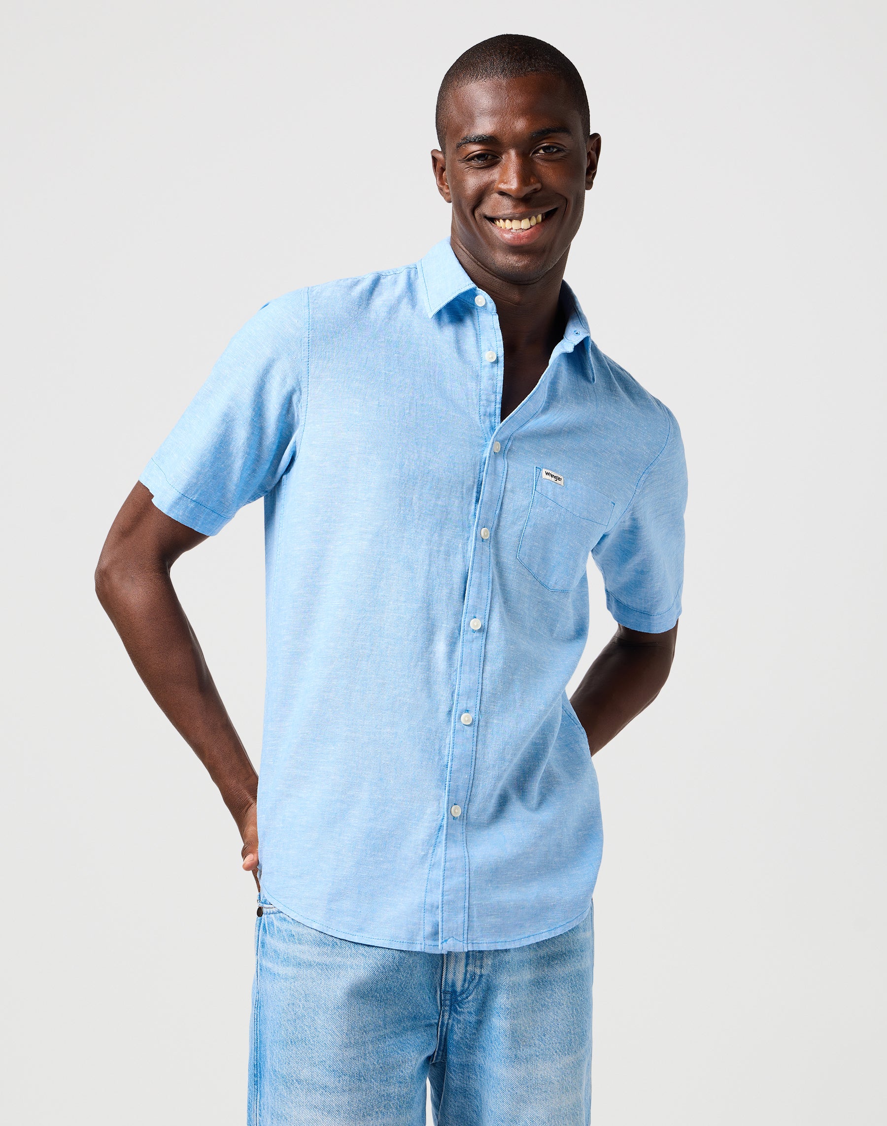 Camicia Ss 1 Pkt in Pacific Blue Camicie Wrangler