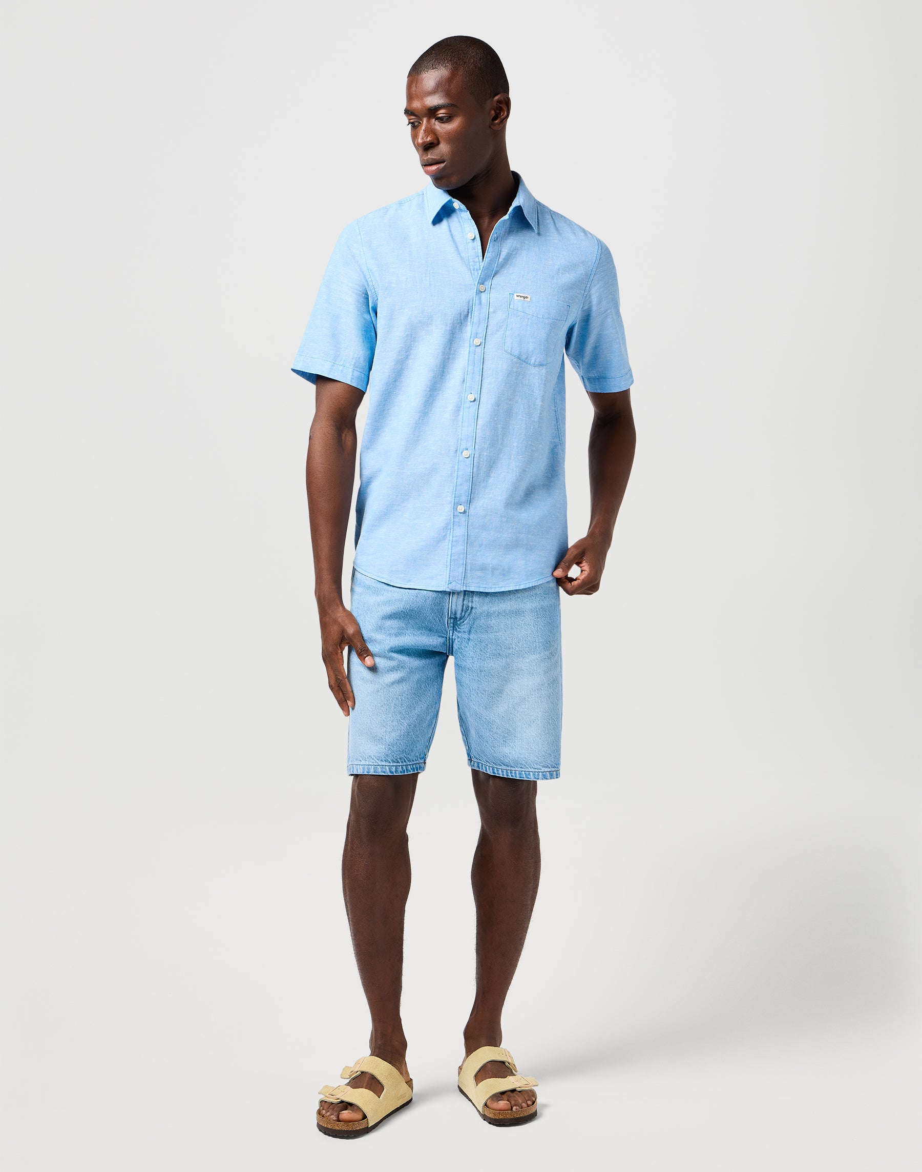 Camicia Ss 1 Pkt in Pacific Blue Camicie Wrangler